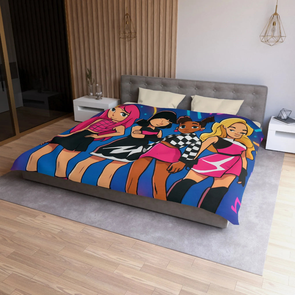 Housse de couette colorée avec un design moderne et des motifs géométriques éclatants