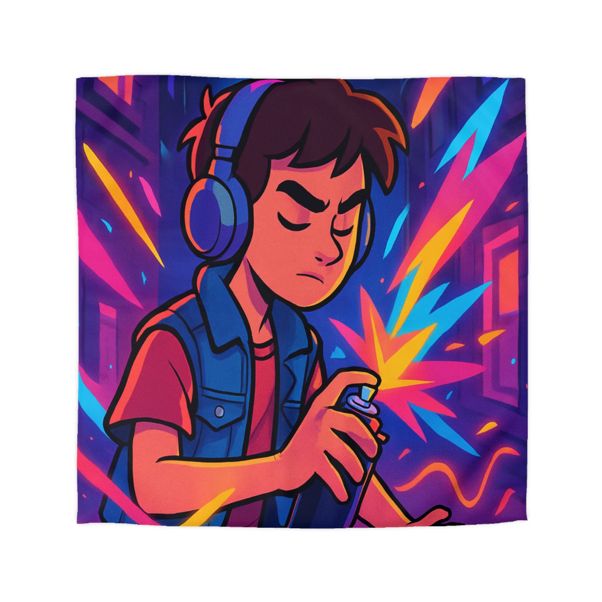 Housse de Couette Microfibre Design Artistique Moderne Décoration Chambre Confort Premium