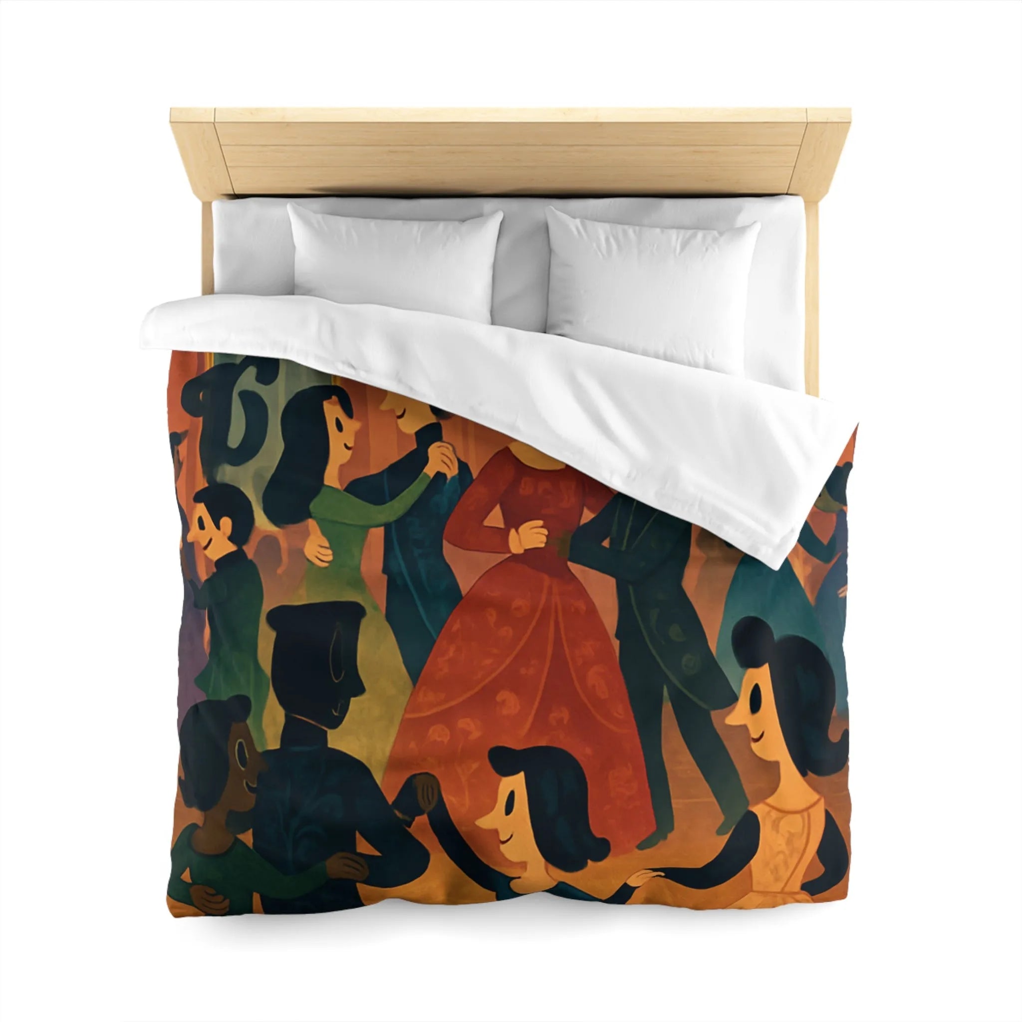 Élégant Bal de l'Époque Romantique dans une Splendeur de Couleurs Chaudes et Riche