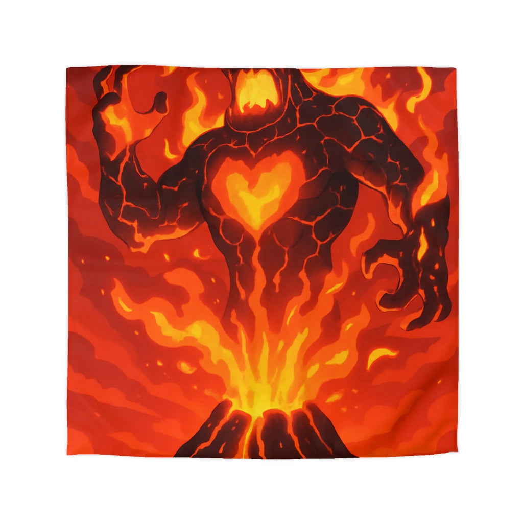 Éruption Volcanique Époustouflante: Figure Enflammée Surgissant De Coulées de Lave Rougeoyantes