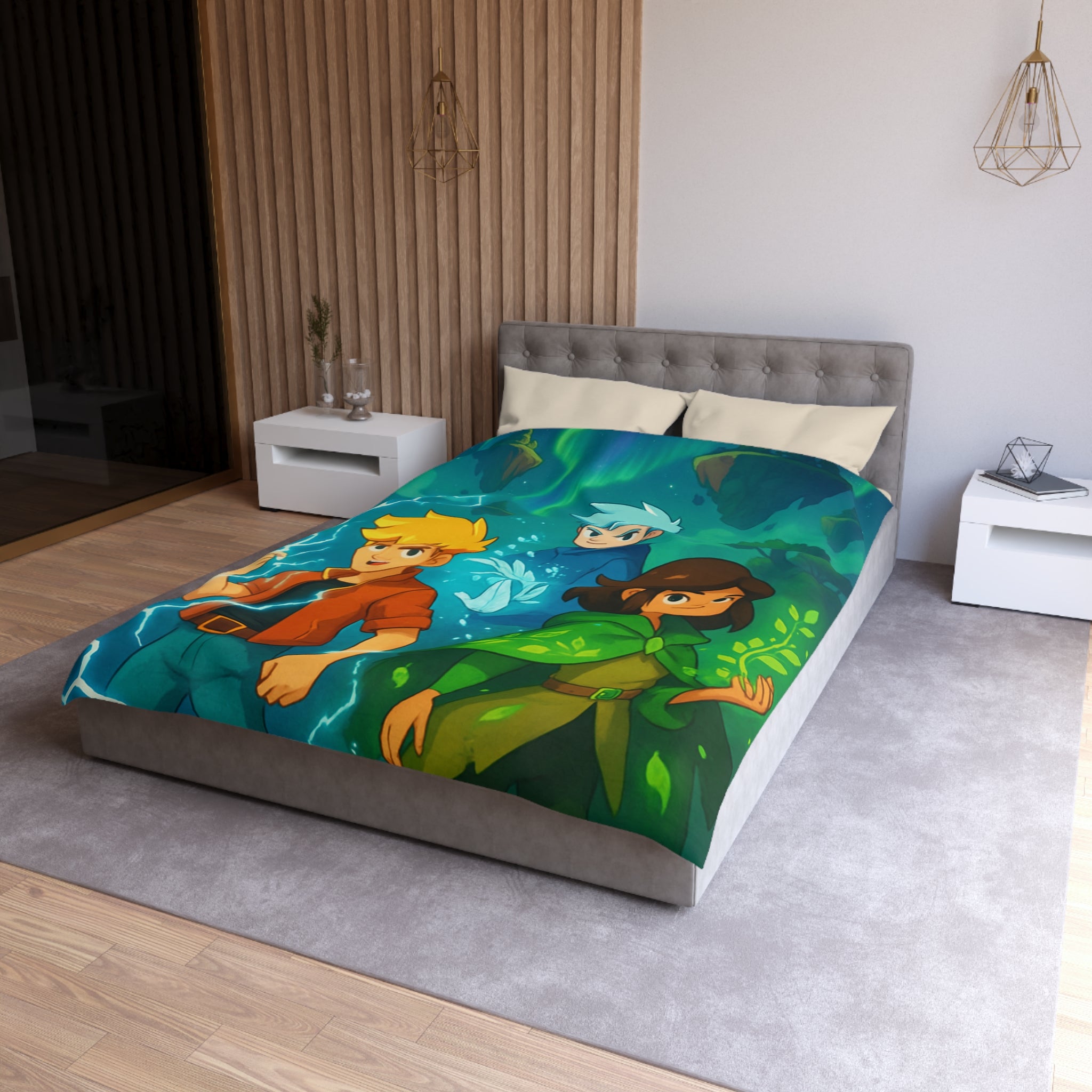 Housse de Couette Microfibre Design Artistique Moderne Décoration Chambre Confort Premium