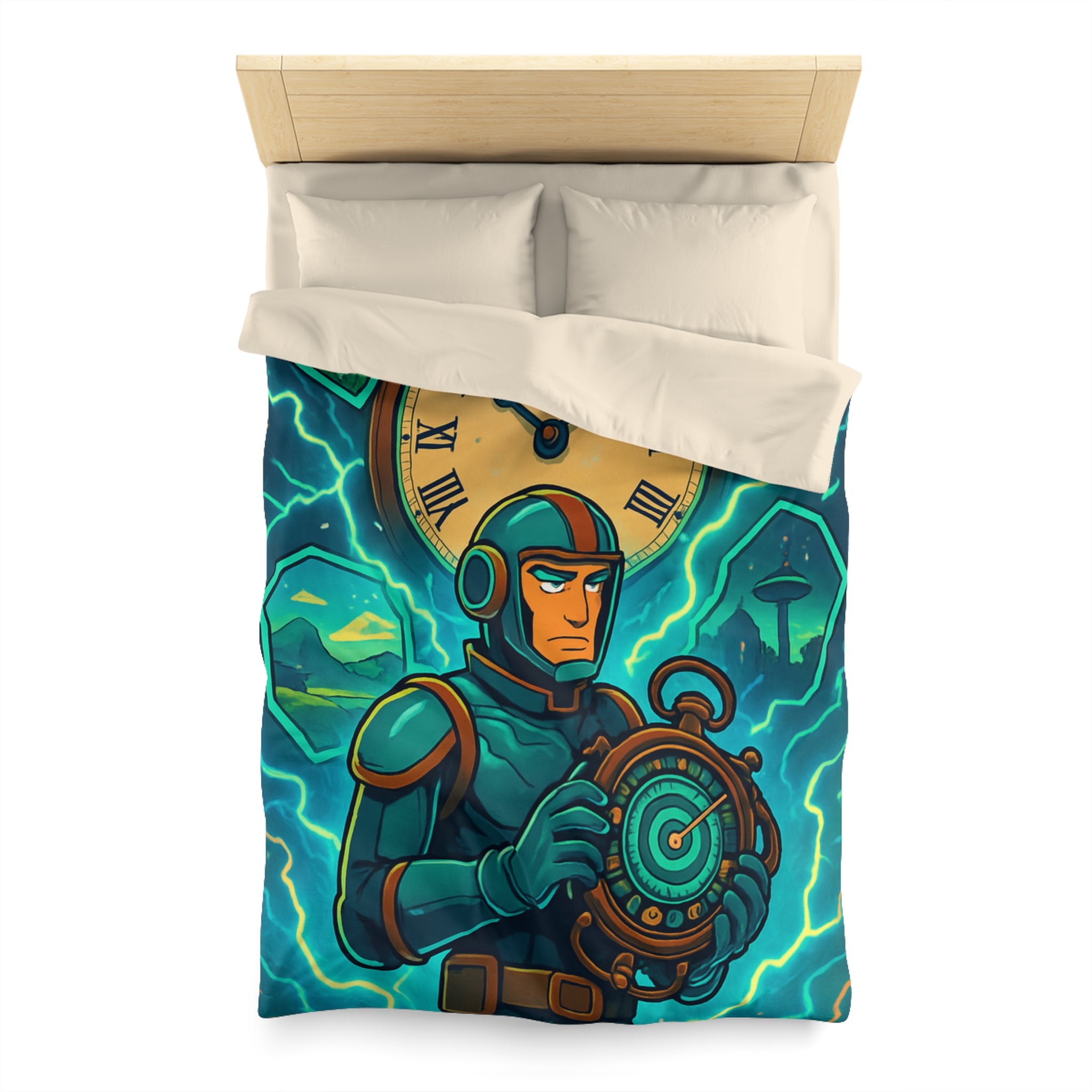 Housse de Couette Microfibre Illustration Unique Design Moderne Décoration Intérieure Raffinée