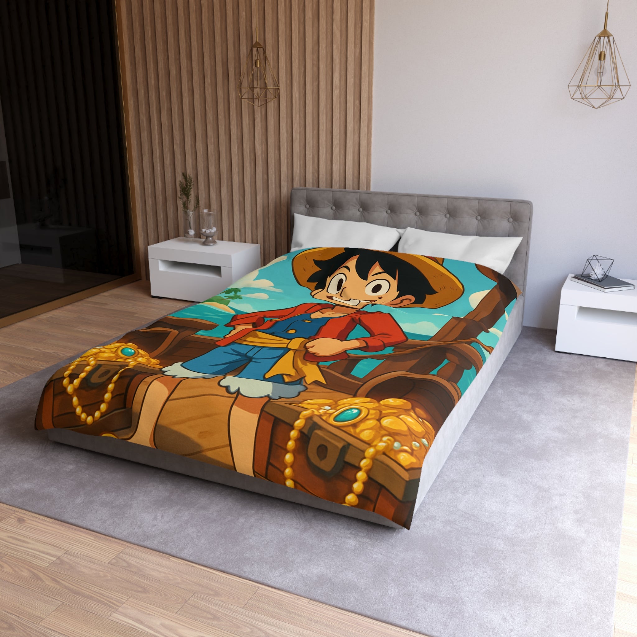 Housse de Couette Microfibre Motif Créatif Original Style Contemporain Chambre Élégante