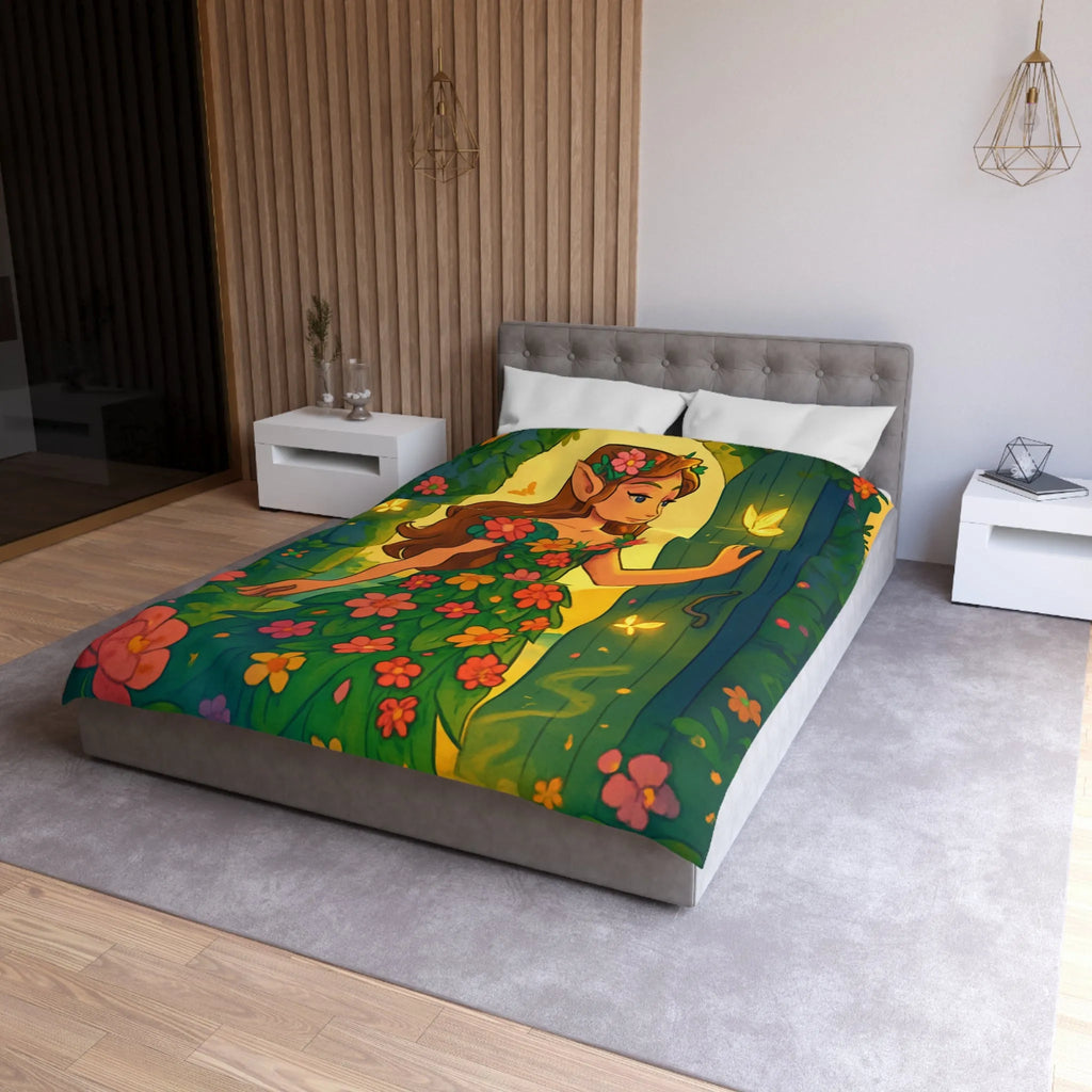 Élégante Housse Floral Elfique Inspirée par la Beauté Enchantée de la Nature Mystique