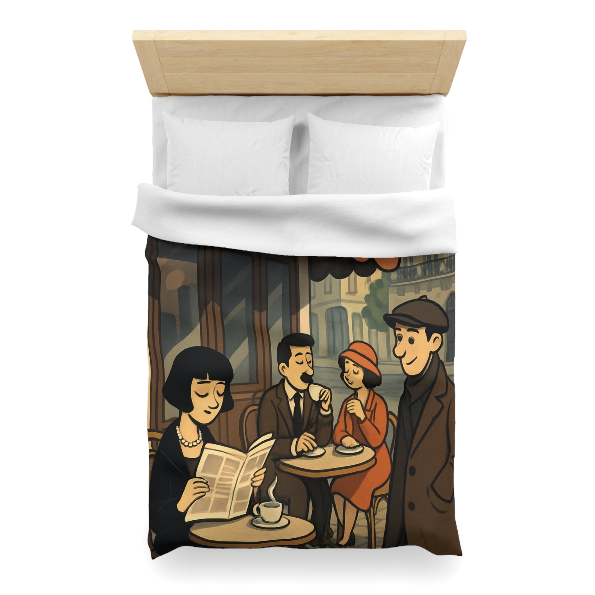 Housse de Couette Microfibre Design Artistique Moderne Décoration Chambre Confort Premium