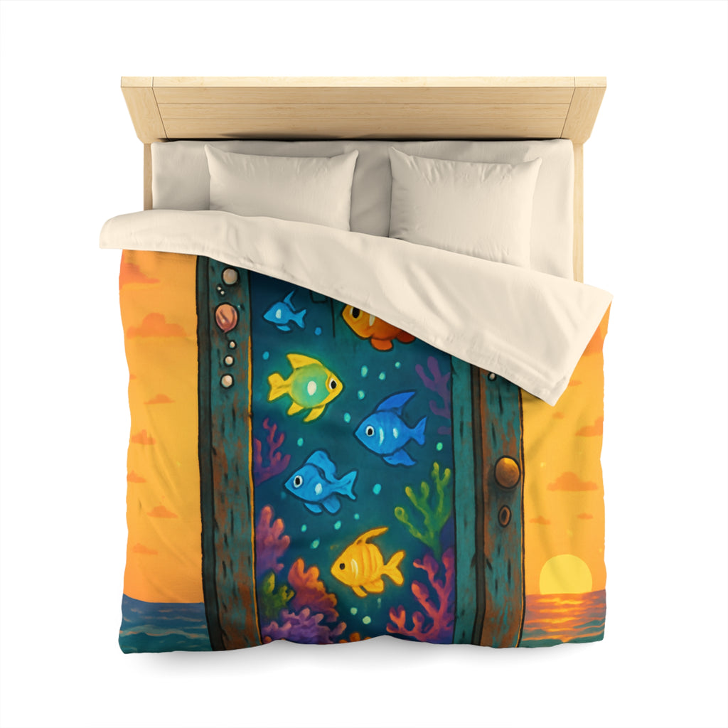 Housse de Couette Microfibre Motif Créatif Original Style Contemporain Chambre Élégante