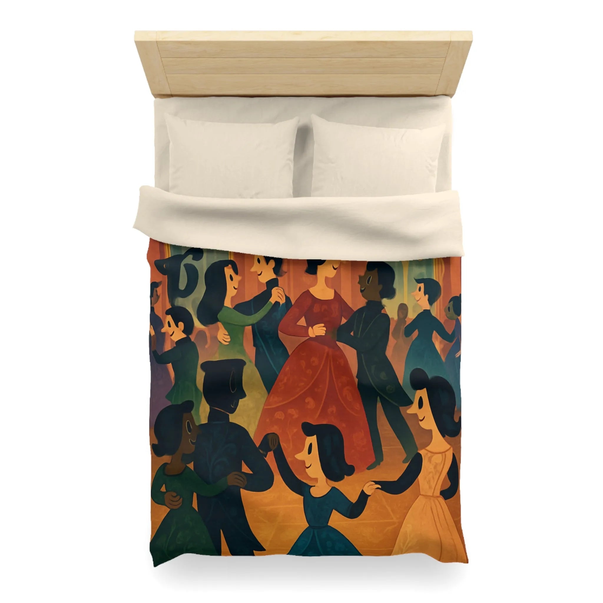 Élégant Bal de l'Époque Romantique dans une Splendeur de Couleurs Chaudes et Riche