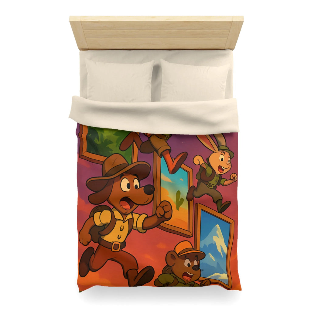 Housse de Couette Microfibre Art Graphique Contemporain Style Décoratif Chambre Tendance