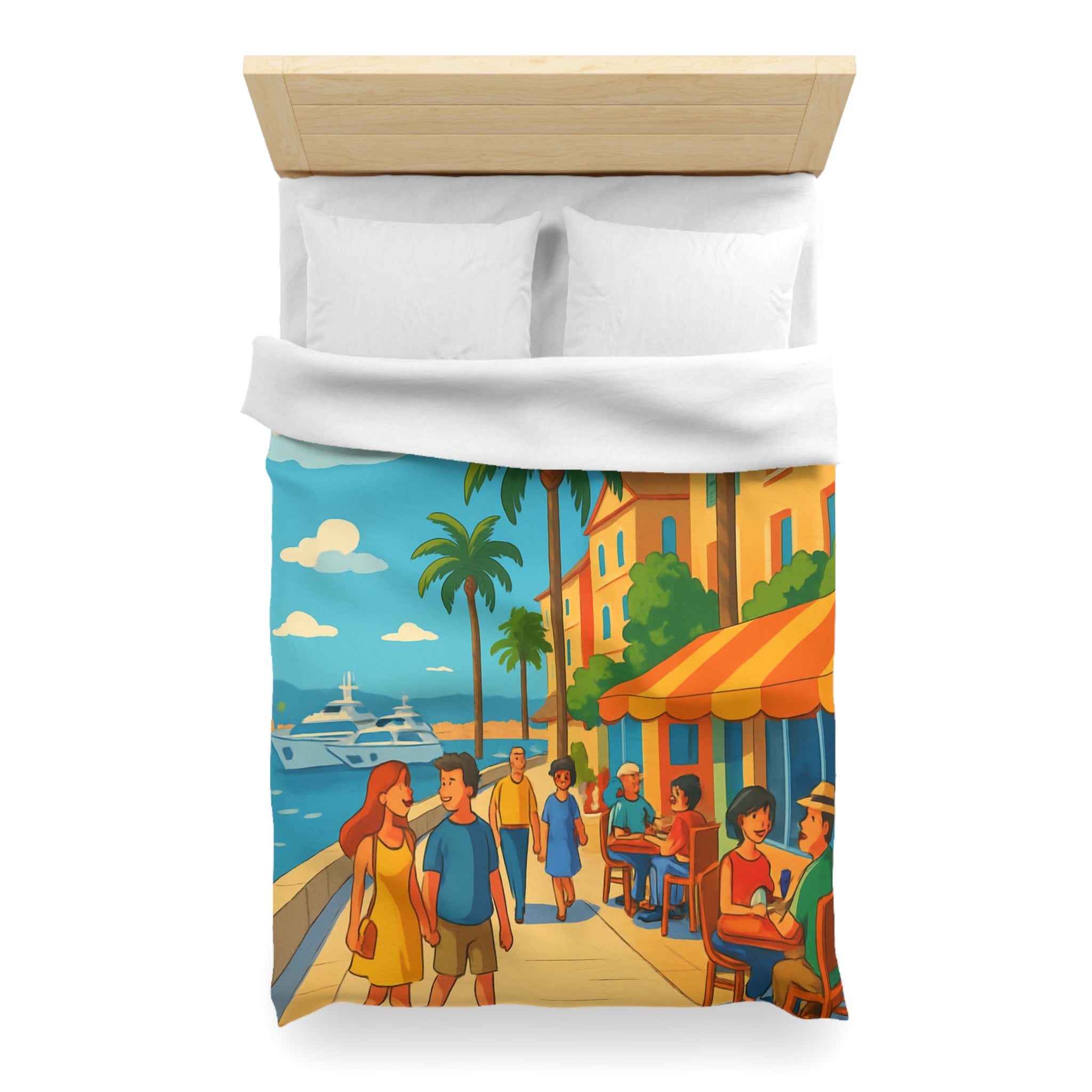 Housse de Couette Microfibre Illustration Unique Design Moderne Décoration Intérieure Raffinée