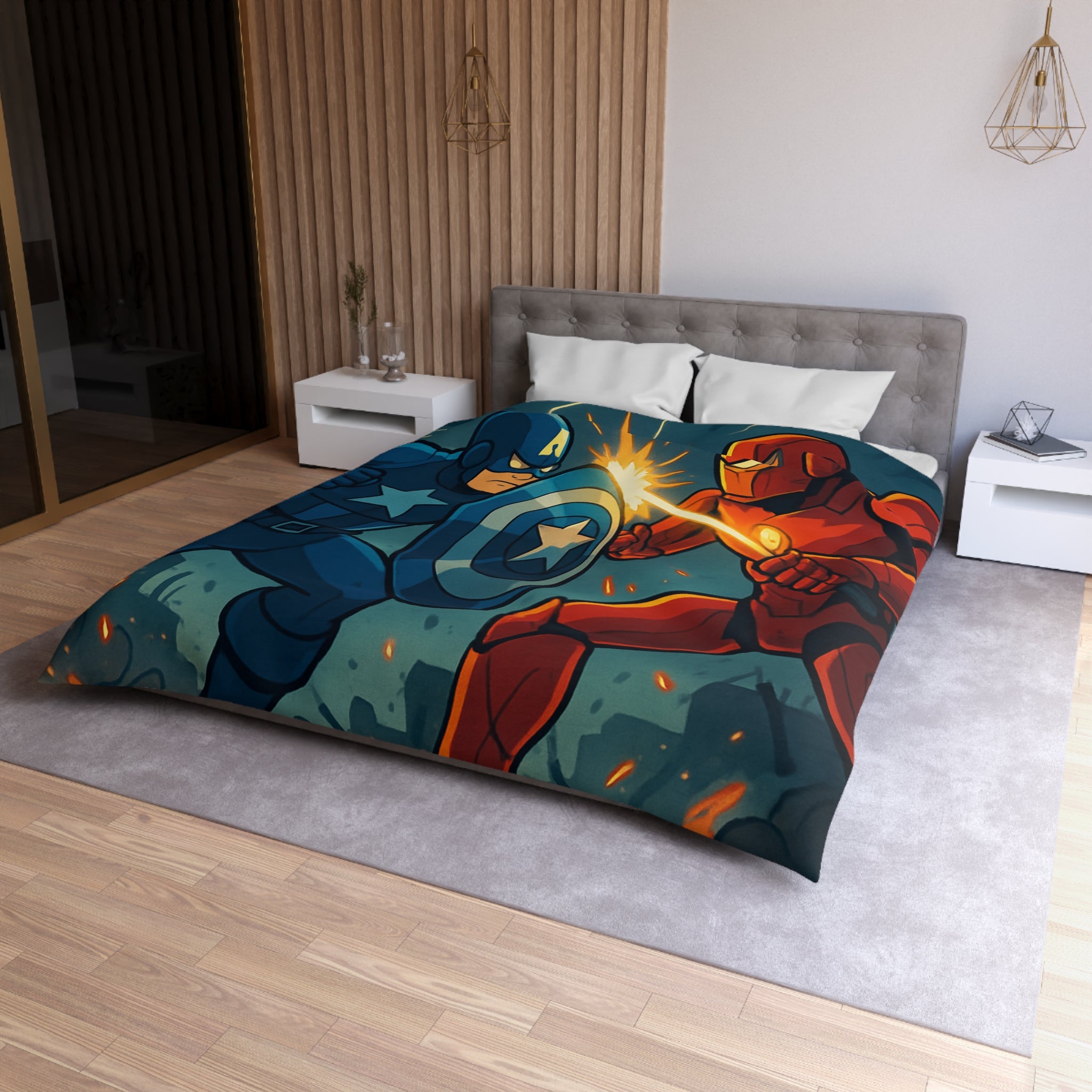 Housse de Couette Microfibre Design Artistique Moderne Décoration Chambre Confort Premium