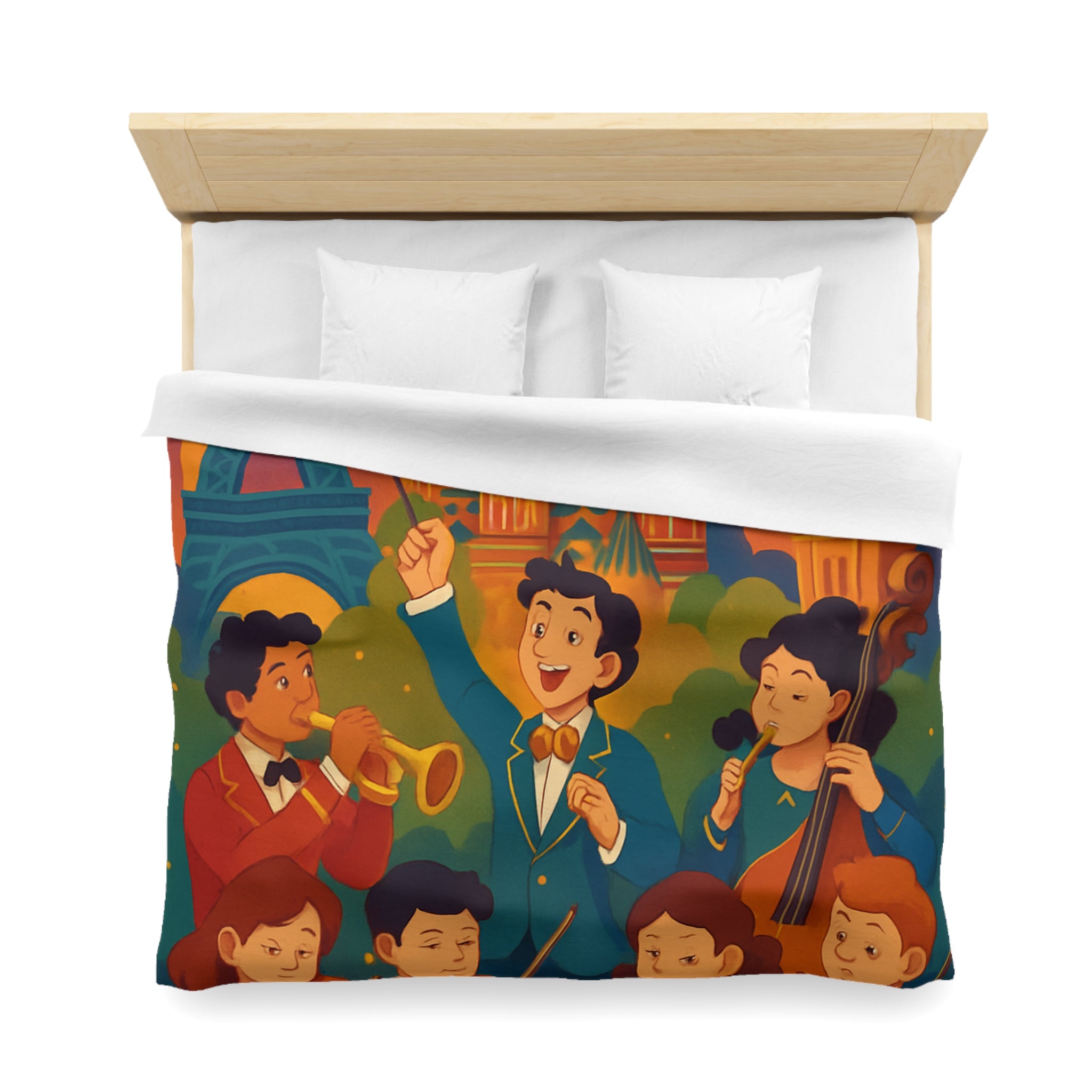 Housse de Couette Microfibre Motif Créatif Original Style Contemporain Chambre Élégante