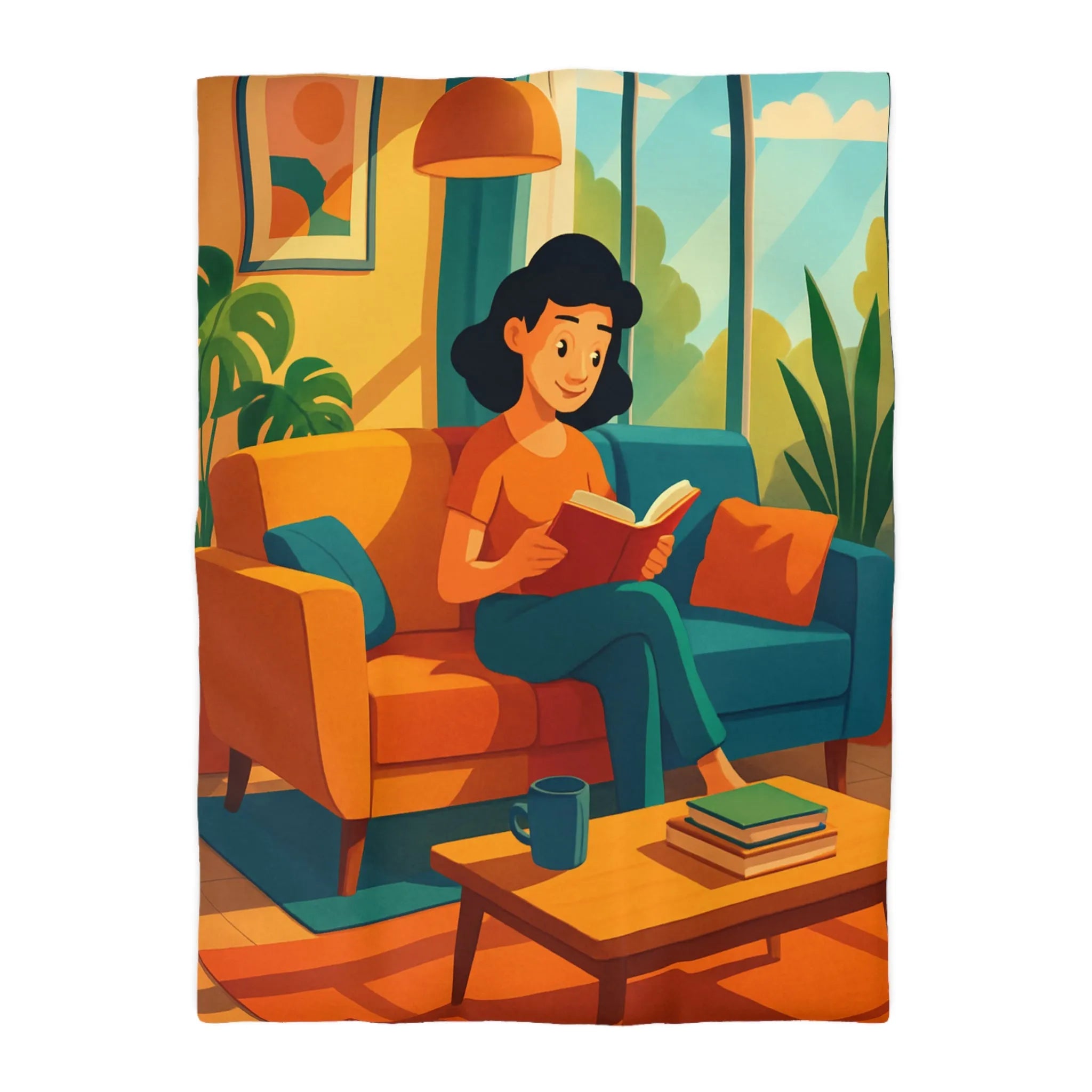 Housse de couette colorée pour ambiance chaleureuse inspirée de l'art moderne et rétro