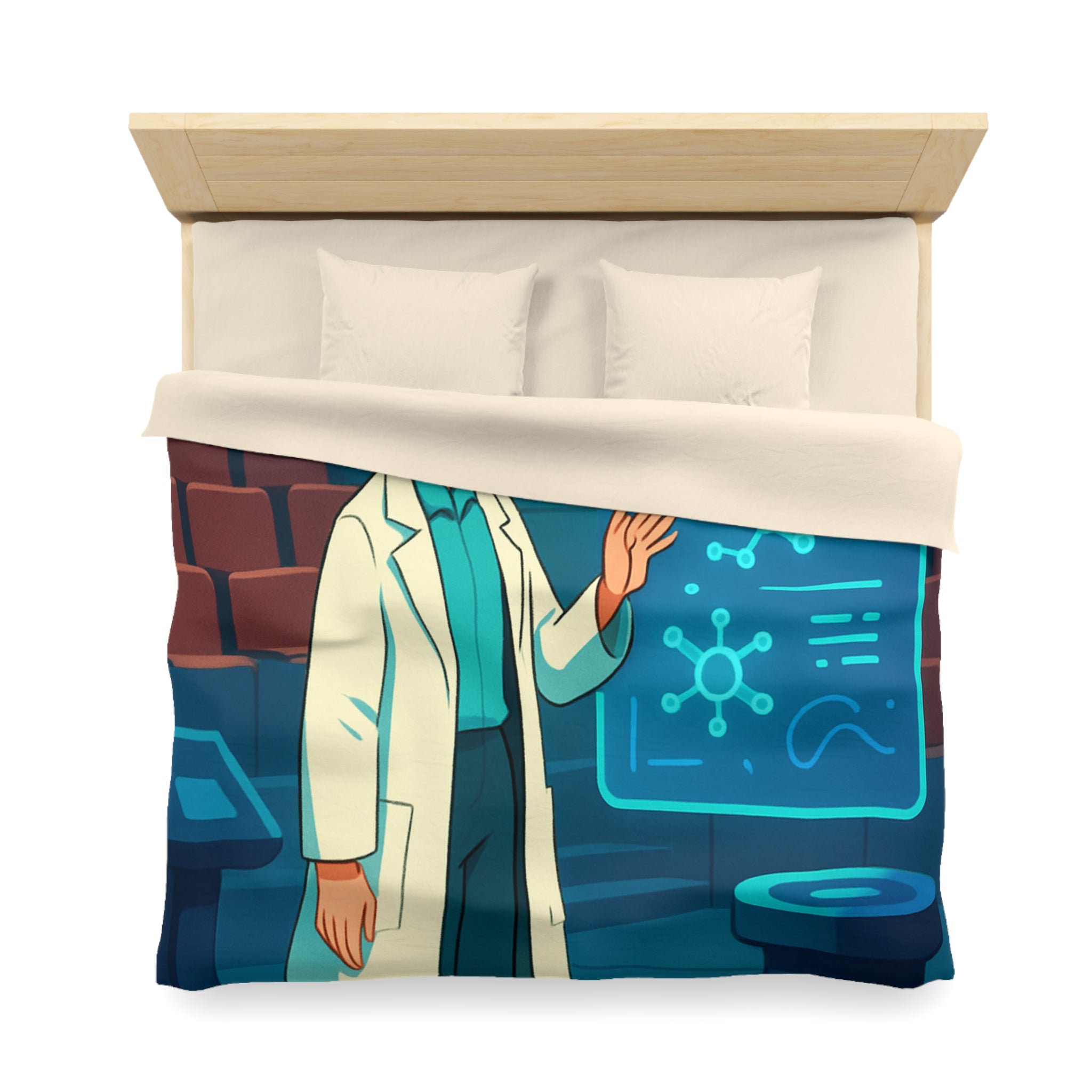 Housse de Couette Moderne avec Motif Futuriste et Design Scientifique Innovant