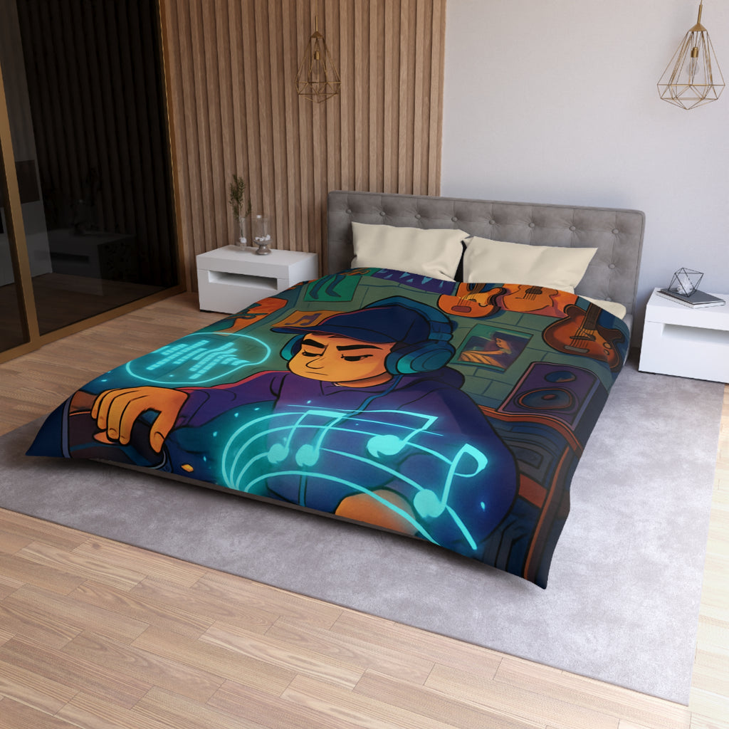 Housse de Couette Microfibre Illustration Unique Design Moderne Décoration Intérieure Raffinée