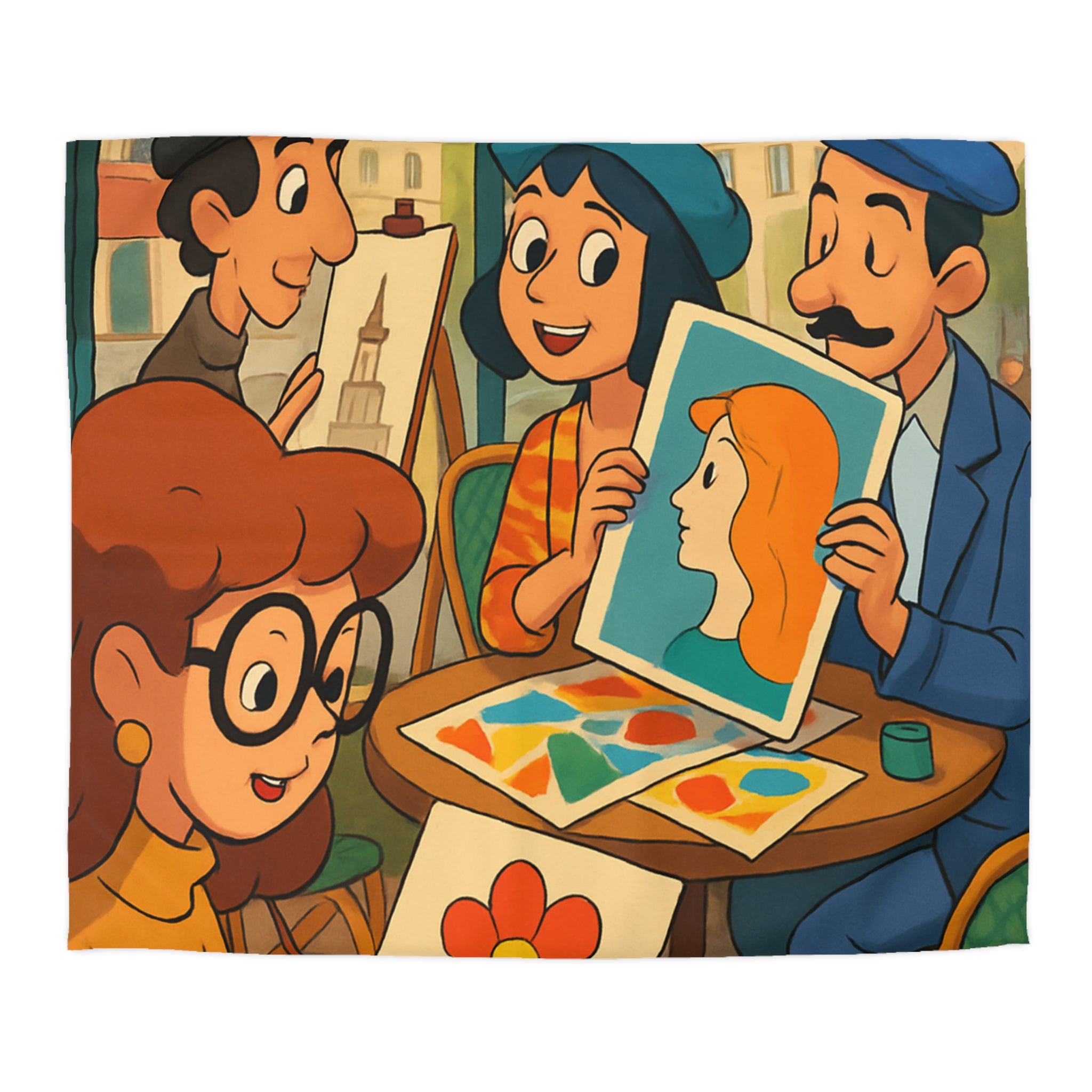 Housse de Couette Microfibre Illustration Unique Design Moderne Décoration Intérieure Raffinée