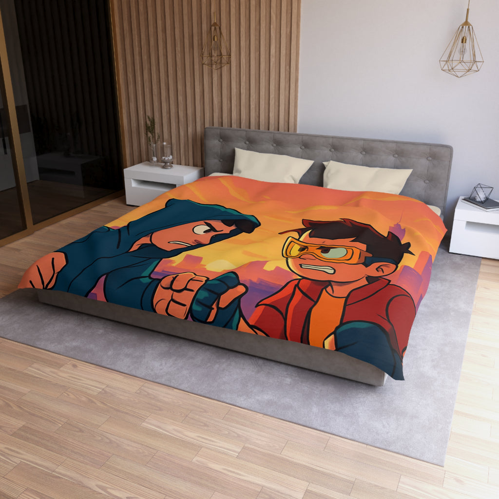 Housse de Couette Microfibre Design Artistique Moderne Décoration Chambre Confort Premium