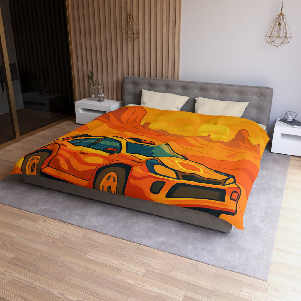 Housse de couette voiture dynamique désert orange ambiance aventure chaleur intense