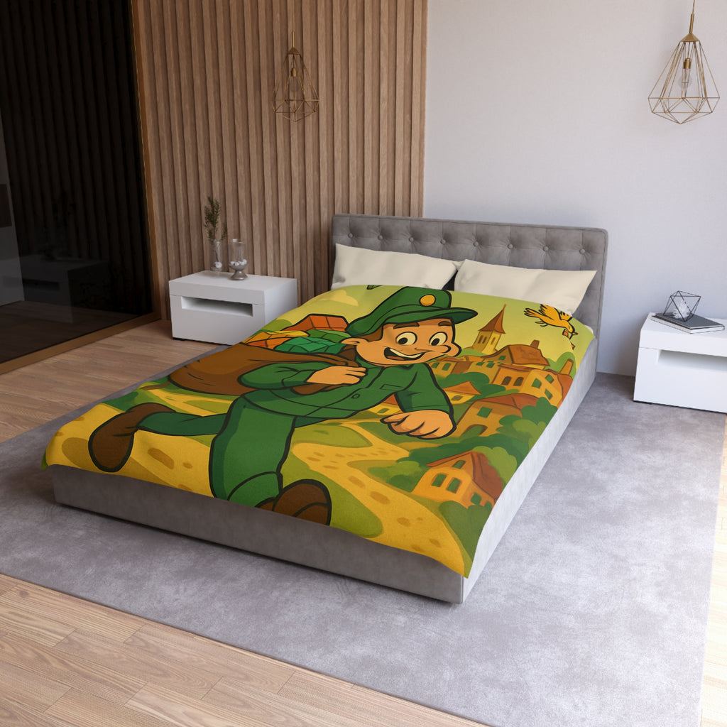 Housse de Couette Microfibre Motif Créatif Original Style Contemporain Chambre Élégante