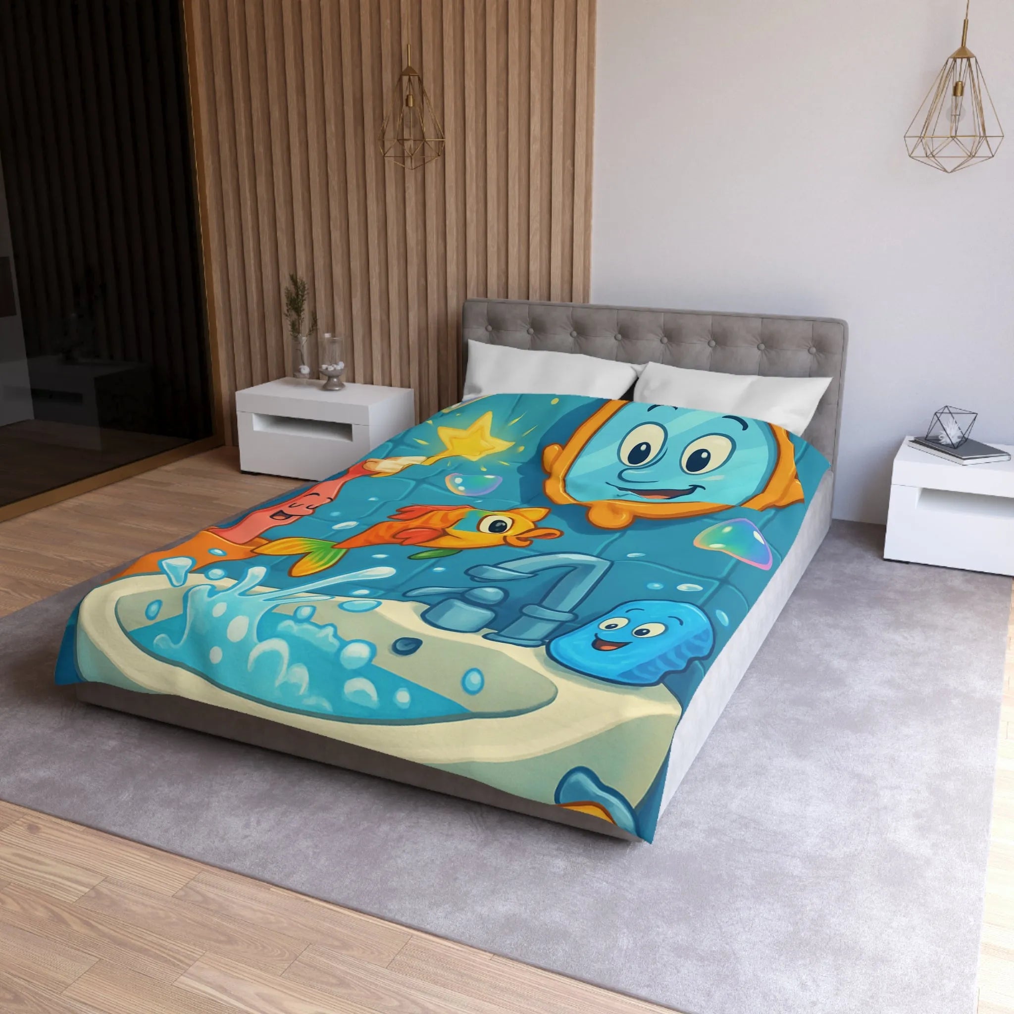 Enchantez votre chambre avec une housse de couette poisson magique et joyeux
