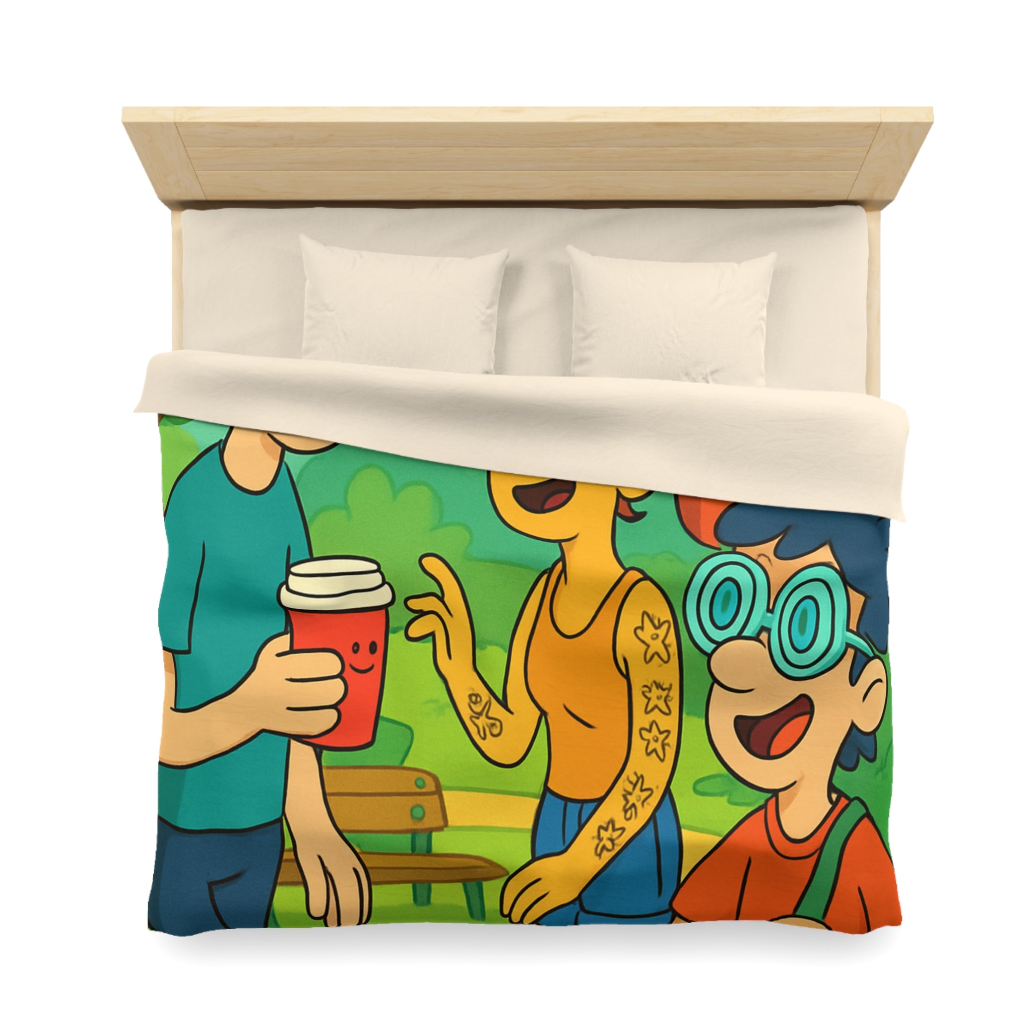 Housse de Couette Microfibre Illustration Unique Design Moderne Décoration Intérieure Raffinée