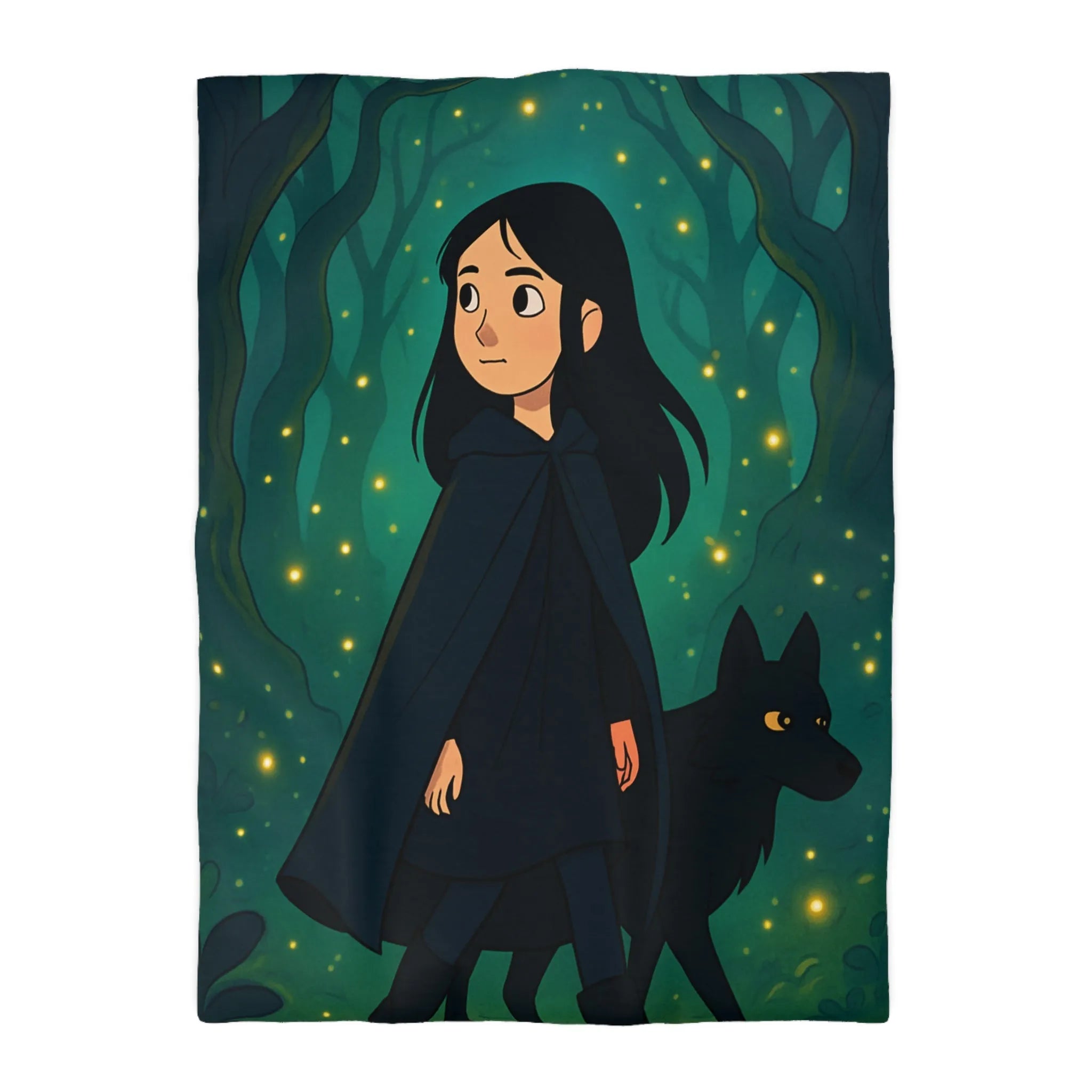 Envolez-vous vers un monde enchanté avec cette housse de couette forêt mystique