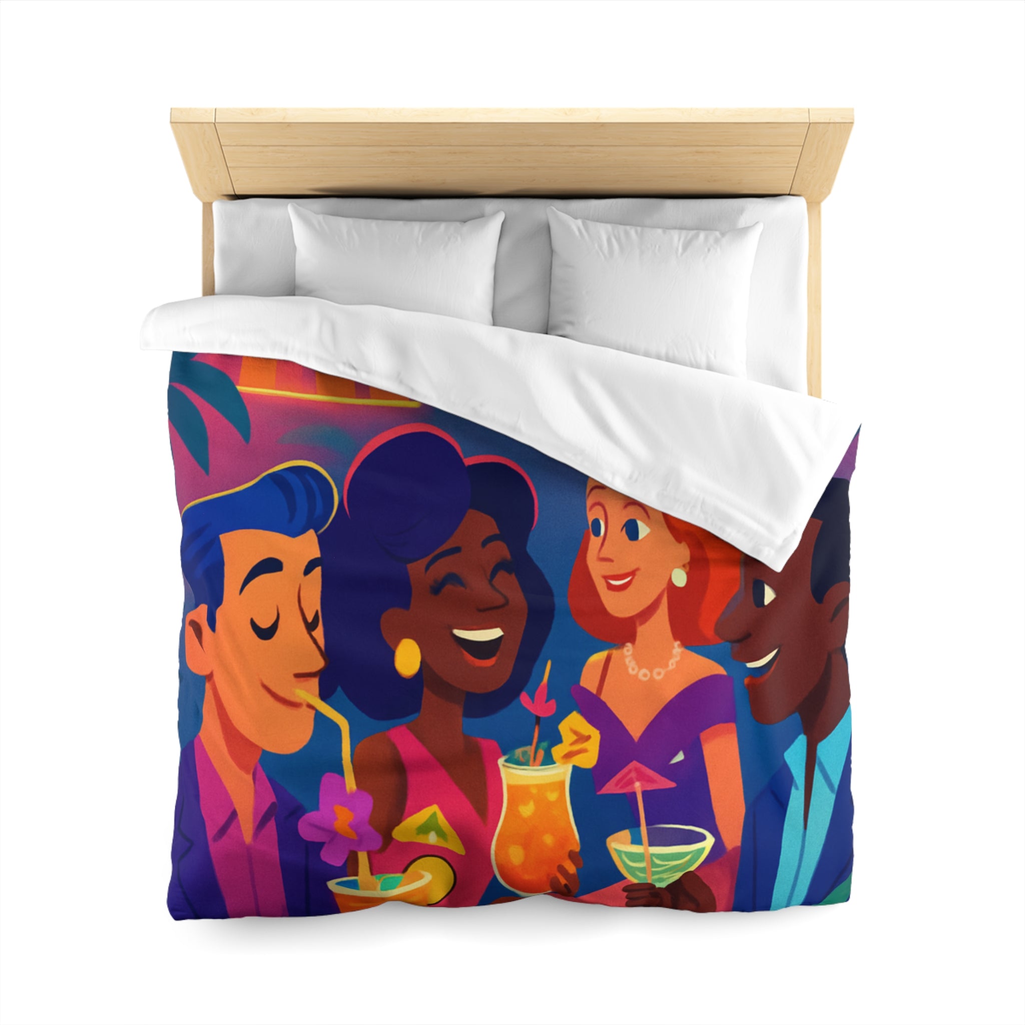 Housse de Couette Microfibre Motif Créatif Original Style Contemporain Chambre Élégante