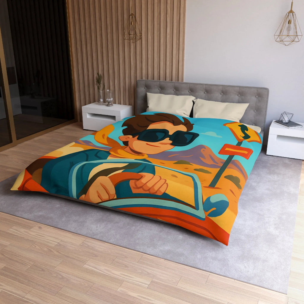 Housse de Couette Microfibre Art Graphique Contemporain Style Décoratif Chambre Tendance