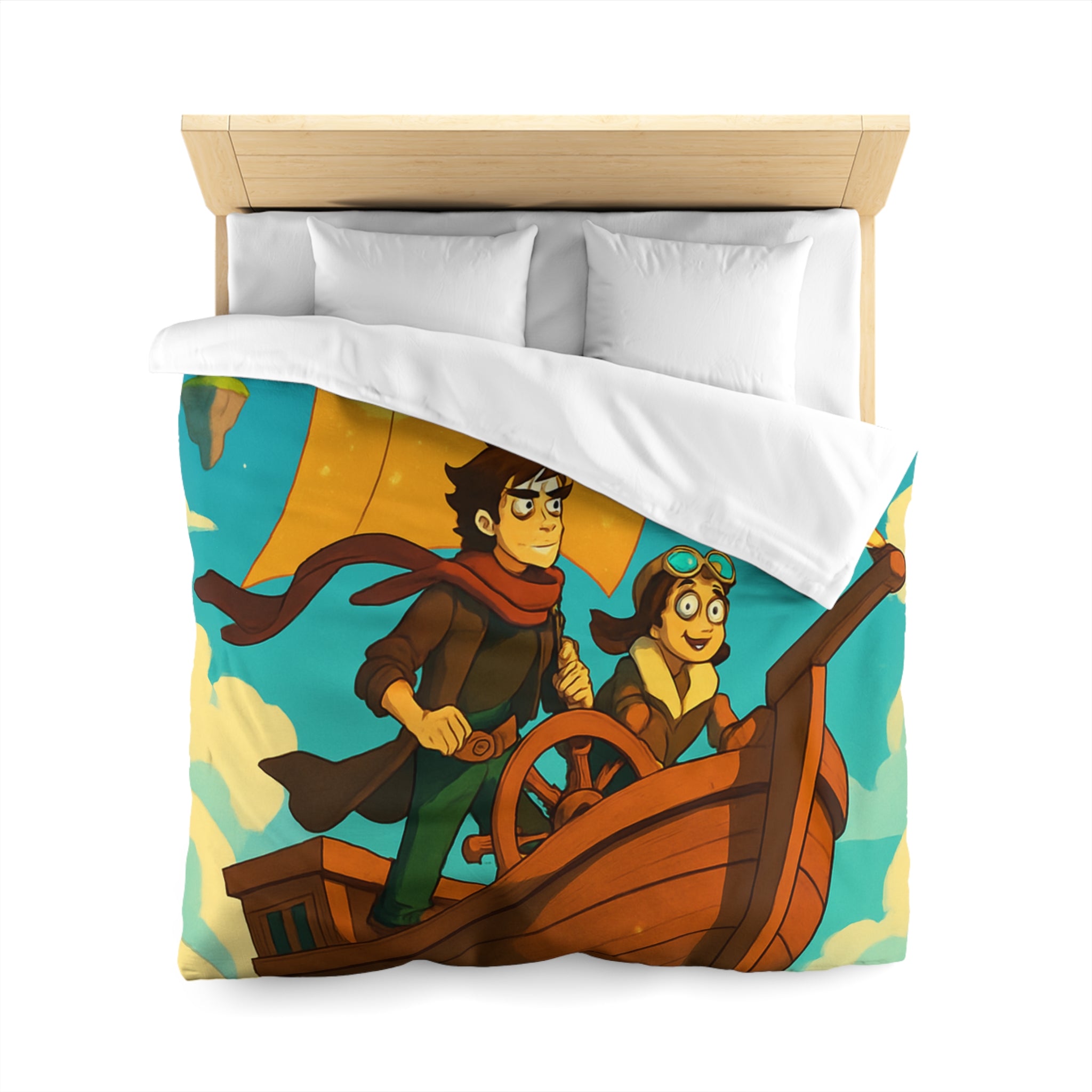 Housse de Couette Microfibre Motif Créatif Original Style Contemporain Chambre Élégante