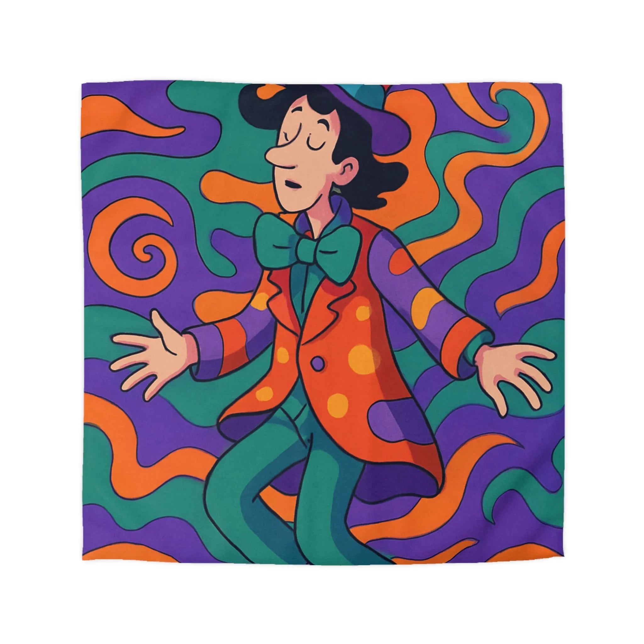 Housse de couette colorée avec motif psychédélique inspirant créativité et détente pour chambre cosy