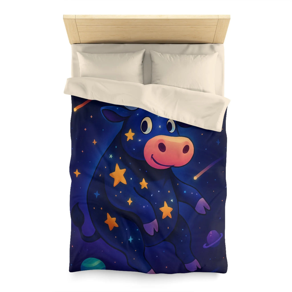 Housse de couette enfant avec taureau cosmique et étoiles au ciel enchanteur