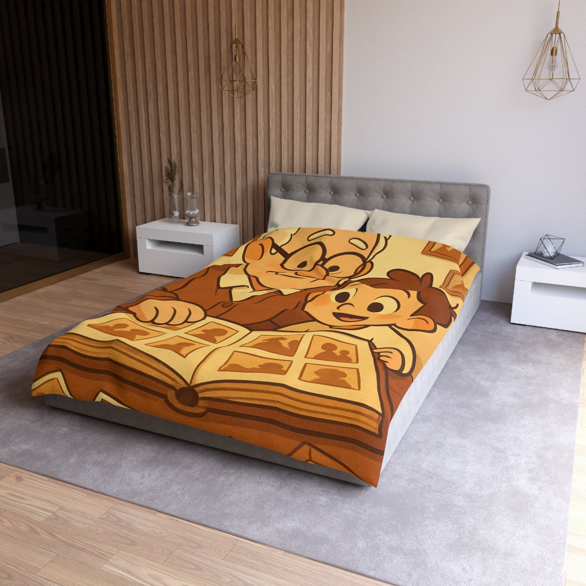 Housse de Couette Microfibre Design Artistique Moderne Décoration Chambre Confort Premium