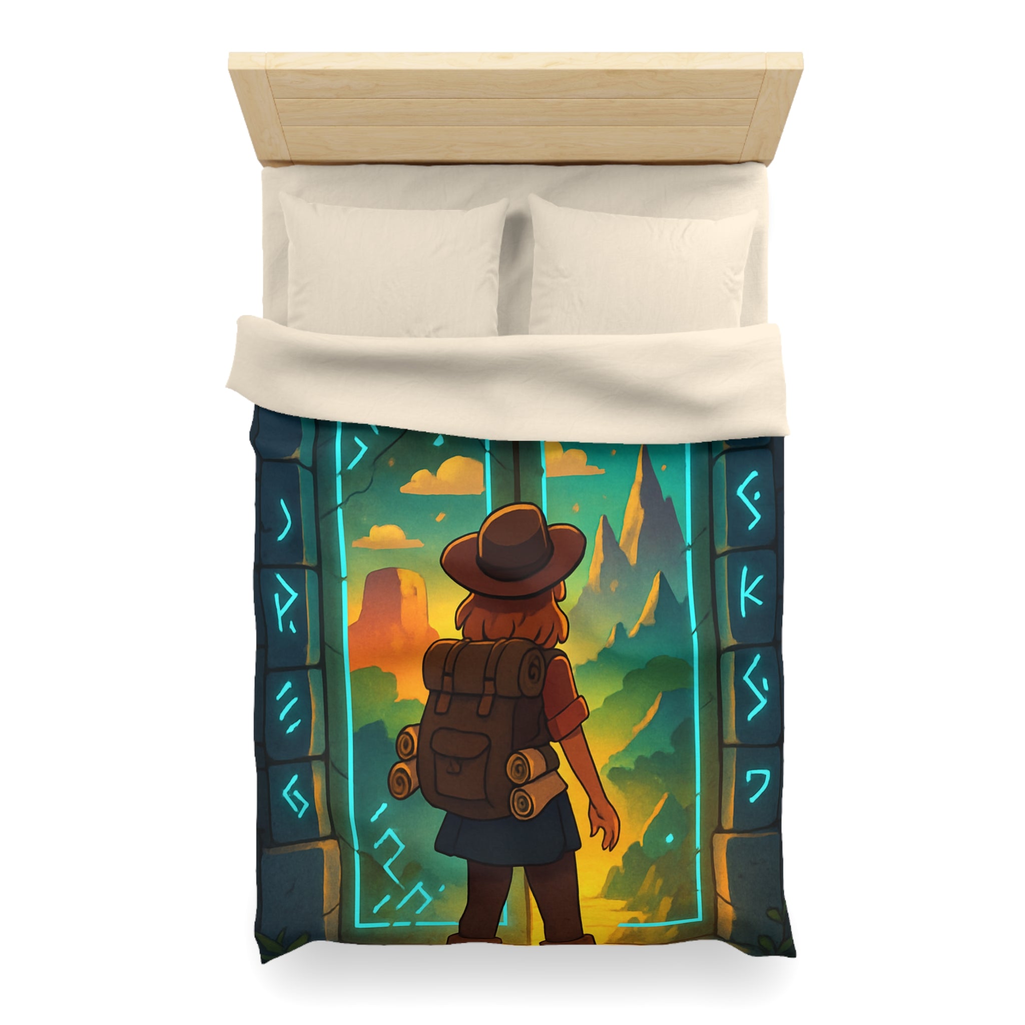 Housse de Couette Microfibre Motif Créatif Original Style Contemporain Chambre Élégante