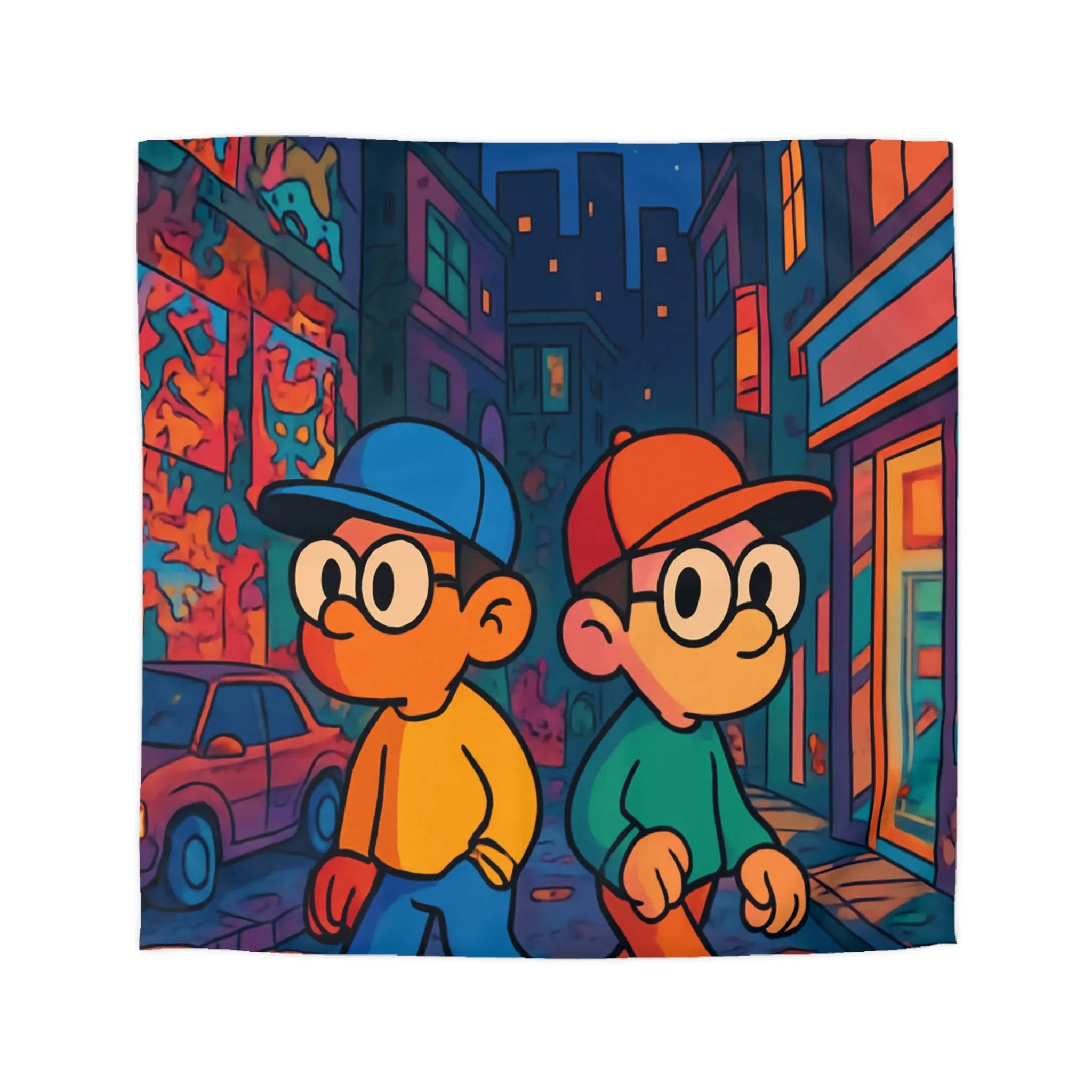 Double Touche Urbaine : Jeune Duo Coloré En Aventure Nocturne Pleine De Style