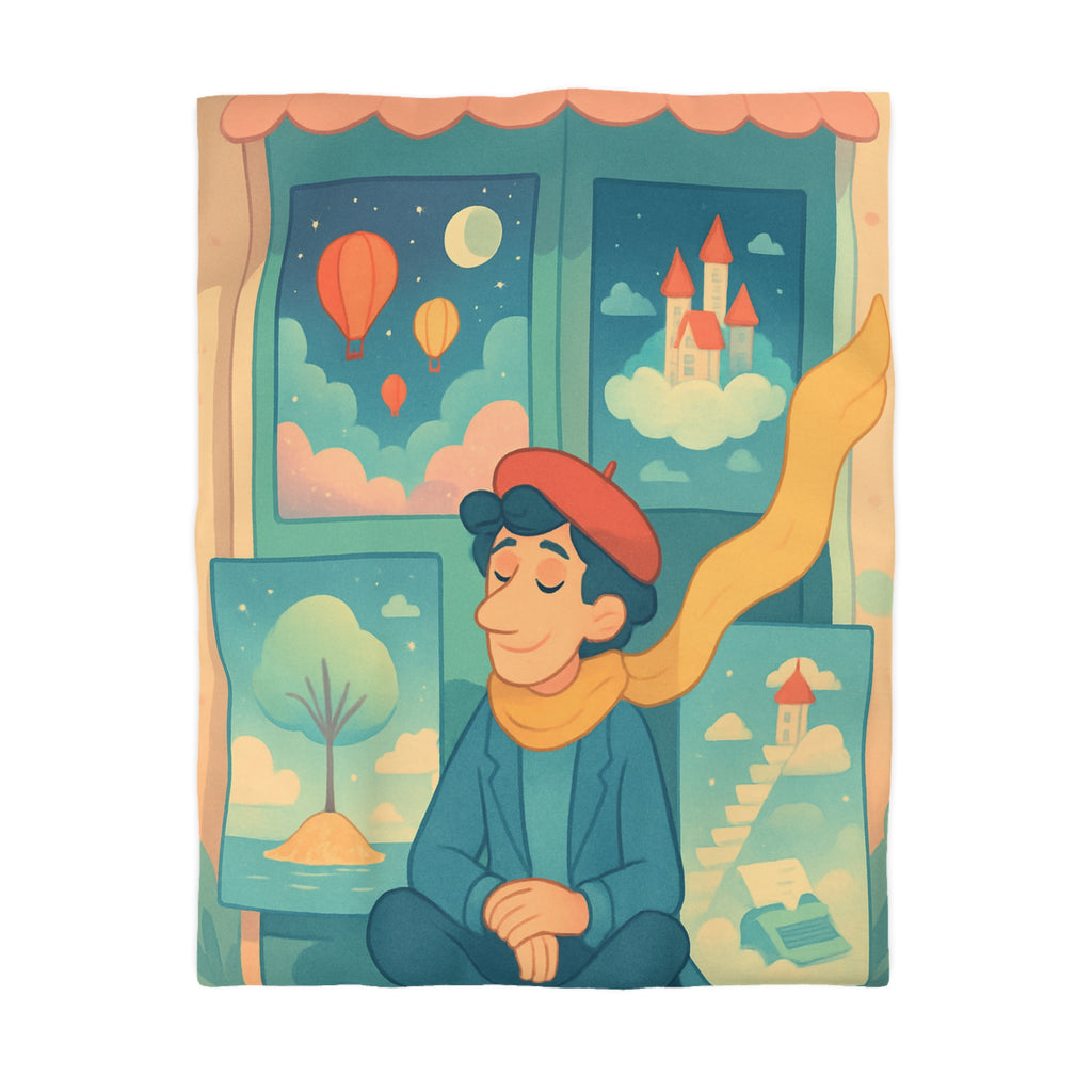 Housse de Couette Microfibre Illustration Unique Design Moderne Décoration Intérieure Raffinée