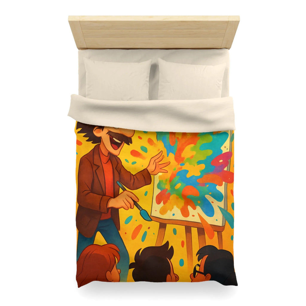 Housse de couette inspirée d'artiste créatif avec explosion de couleurs vibrantes et joyeuses