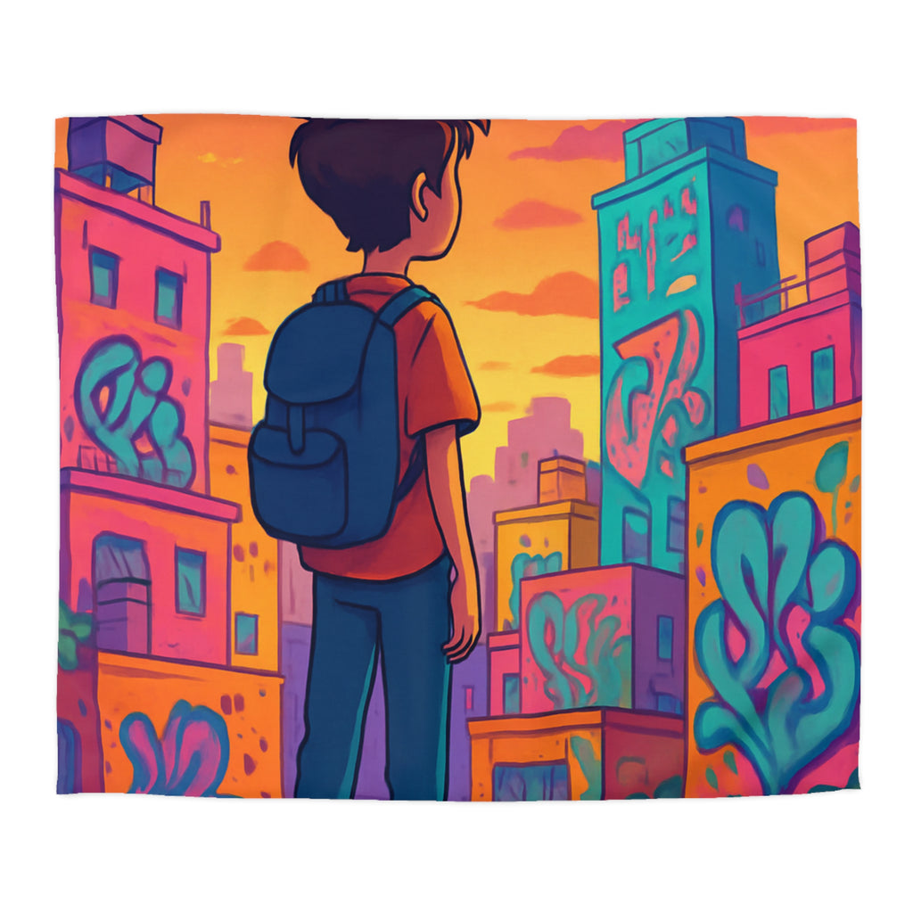 Housse de Couette Microfibre Design Artistique Moderne Décoration Chambre Confort Premium