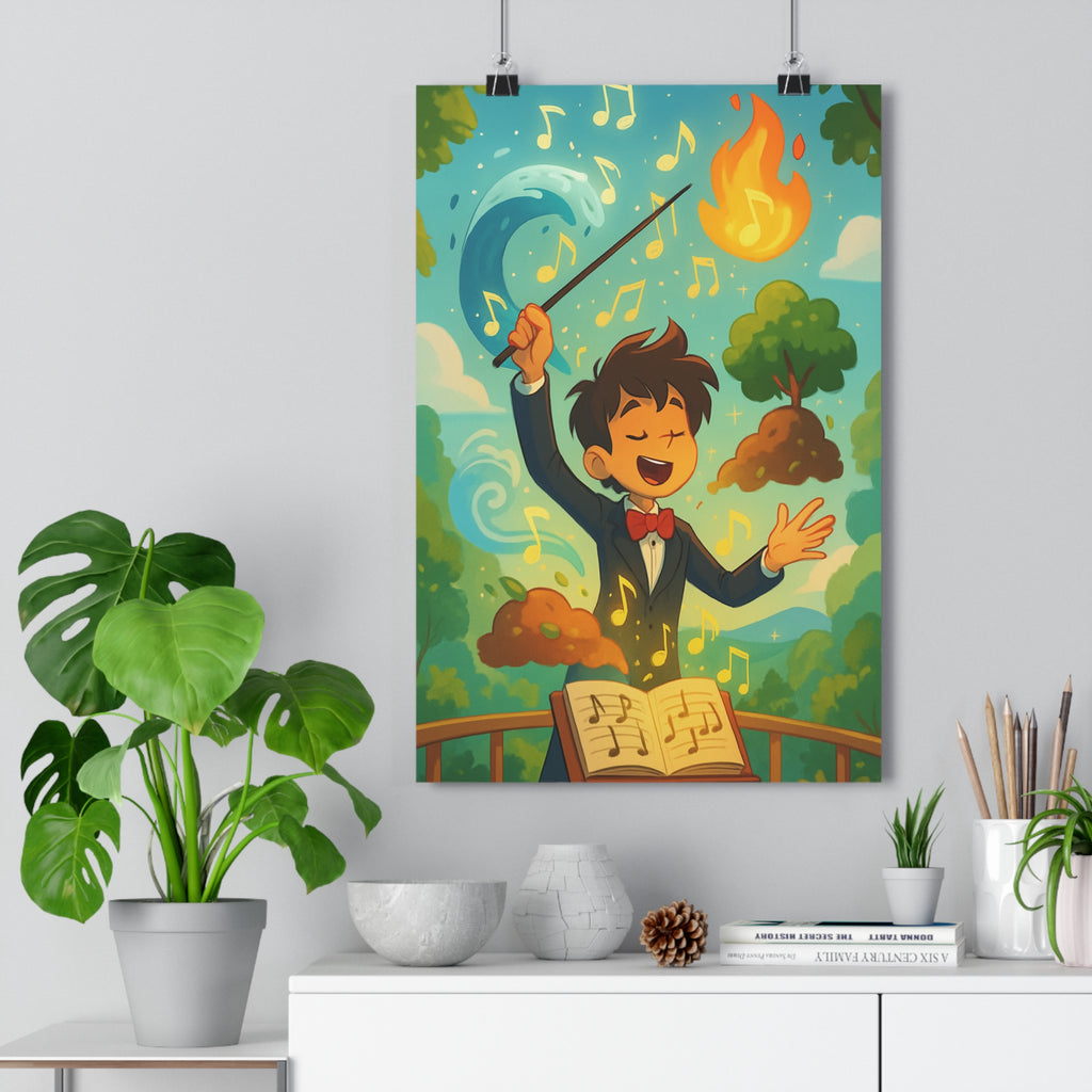 Poster décoratif symphonie nature coloré moderne joyeux musique chambre salon art contemporain unique qualité