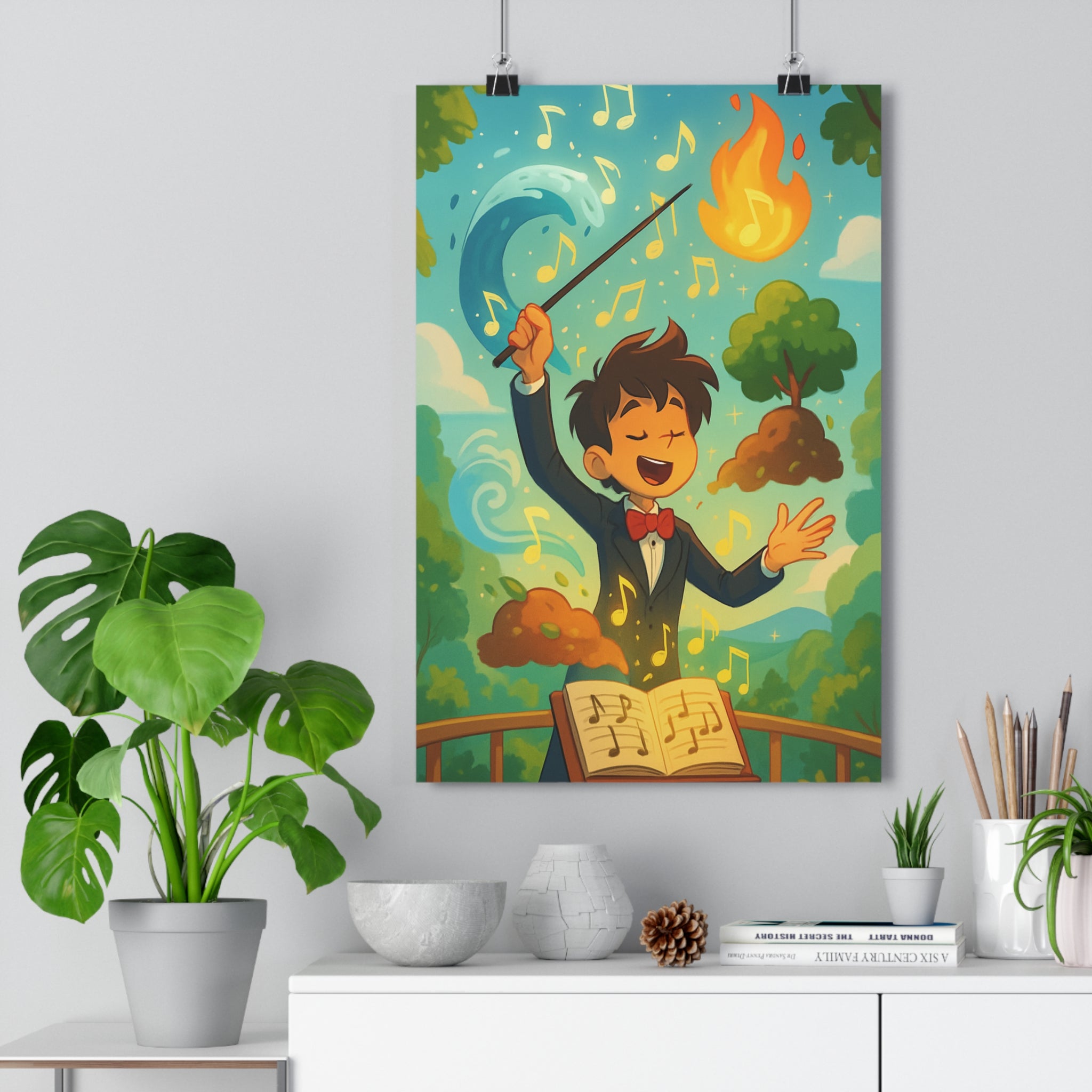 Poster décoratif symphonie nature coloré moderne joyeux musique chambre salon art contemporain unique qualité