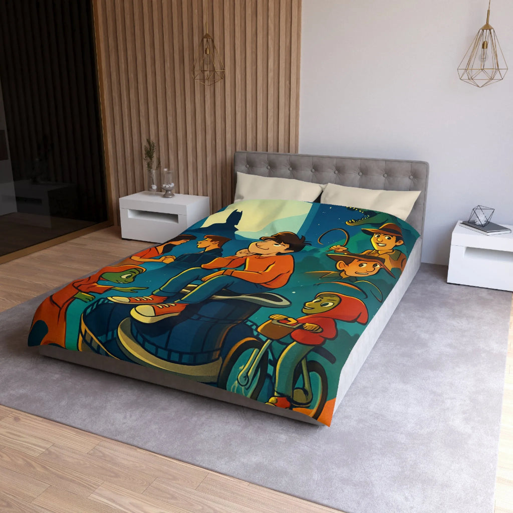 Housse de Couette Microfibre Art Graphique Contemporain Style Décoratif Chambre Tendance