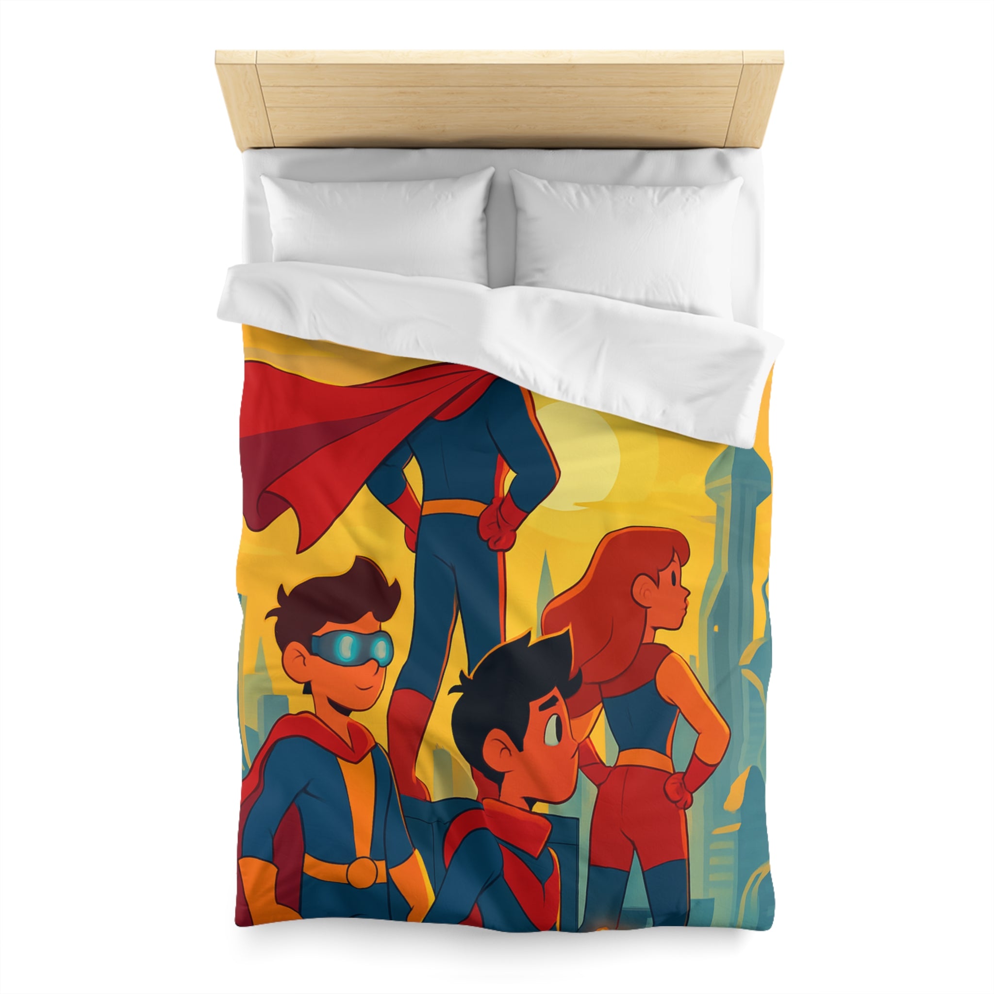 Housse de Couette Microfibre Illustration Unique Design Moderne Décoration Intérieure Raffinée