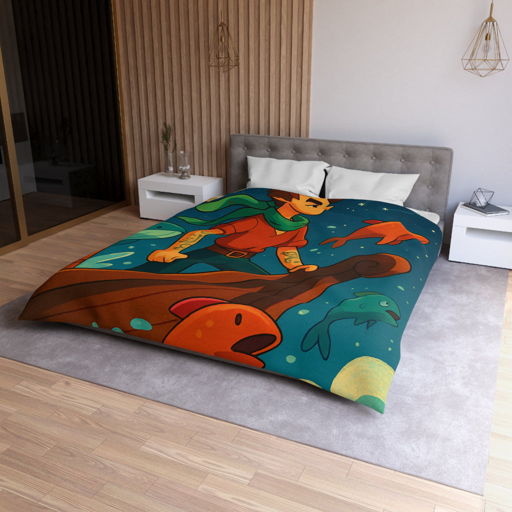 Housse de Couette Microfibre Design Artistique Moderne Décoration Chambre Confort Premium