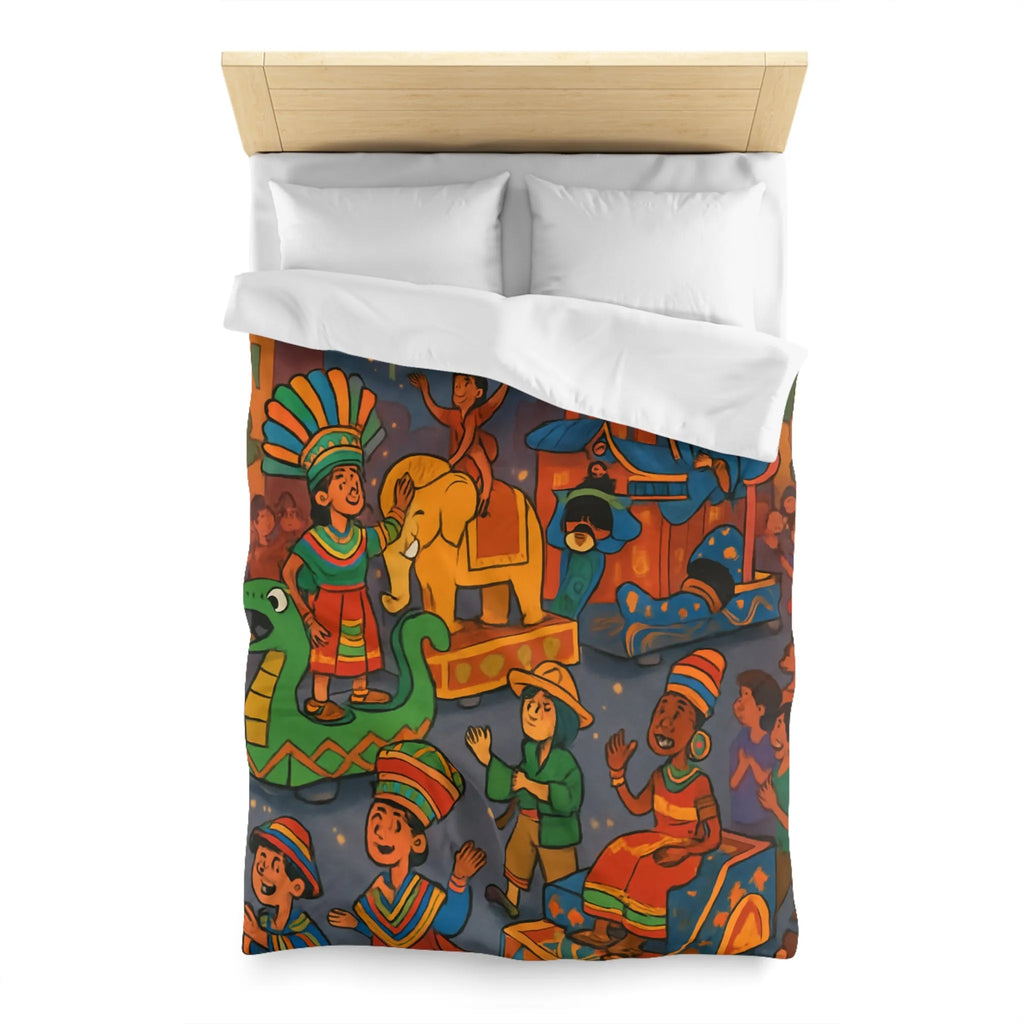 Housse de Couette Festive avec Défilé Coloré et Feux d'Artifice Éblouissants pour Enfants