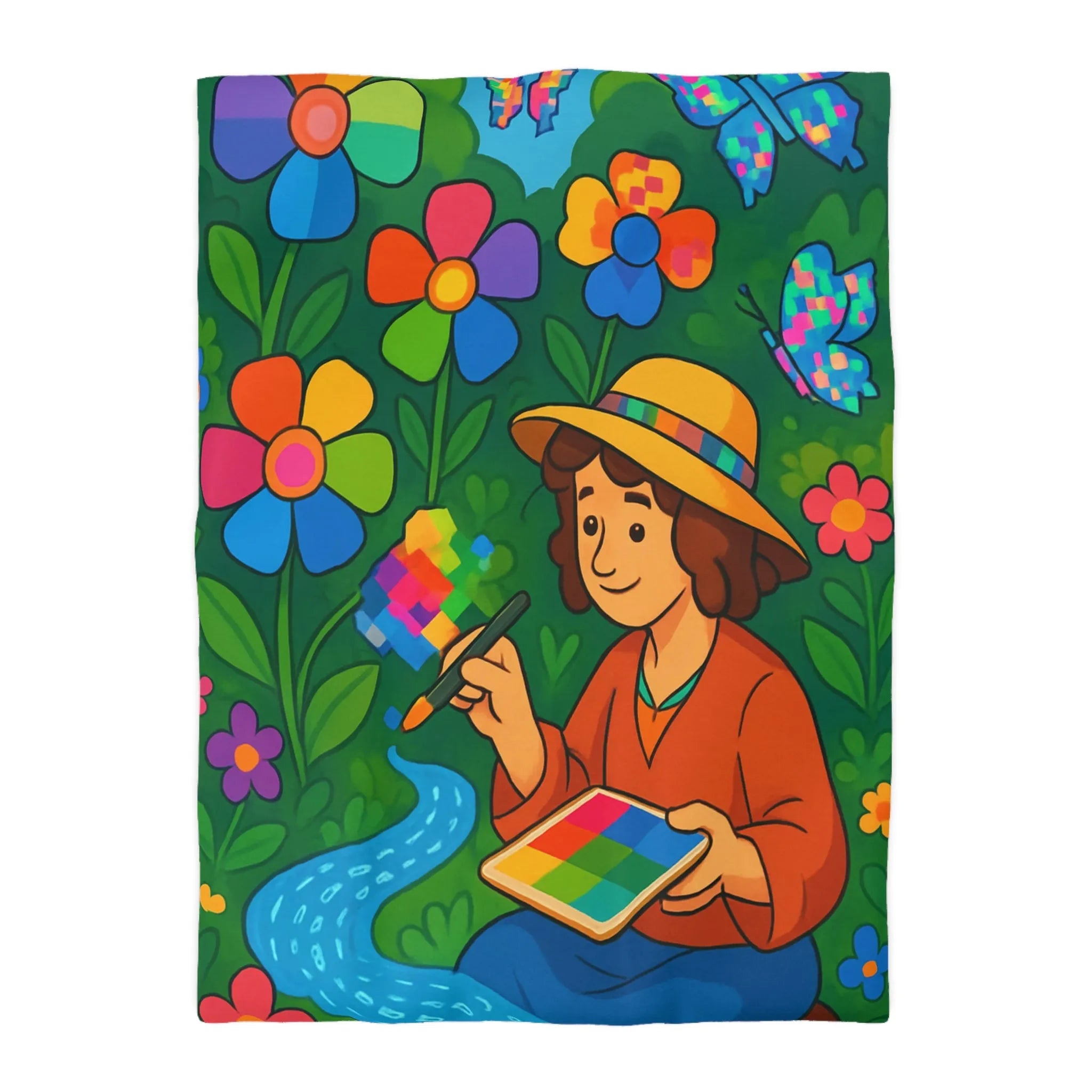 Housse de Couette Microfibre Art Graphique Contemporain Style Décoratif Chambre Tendance