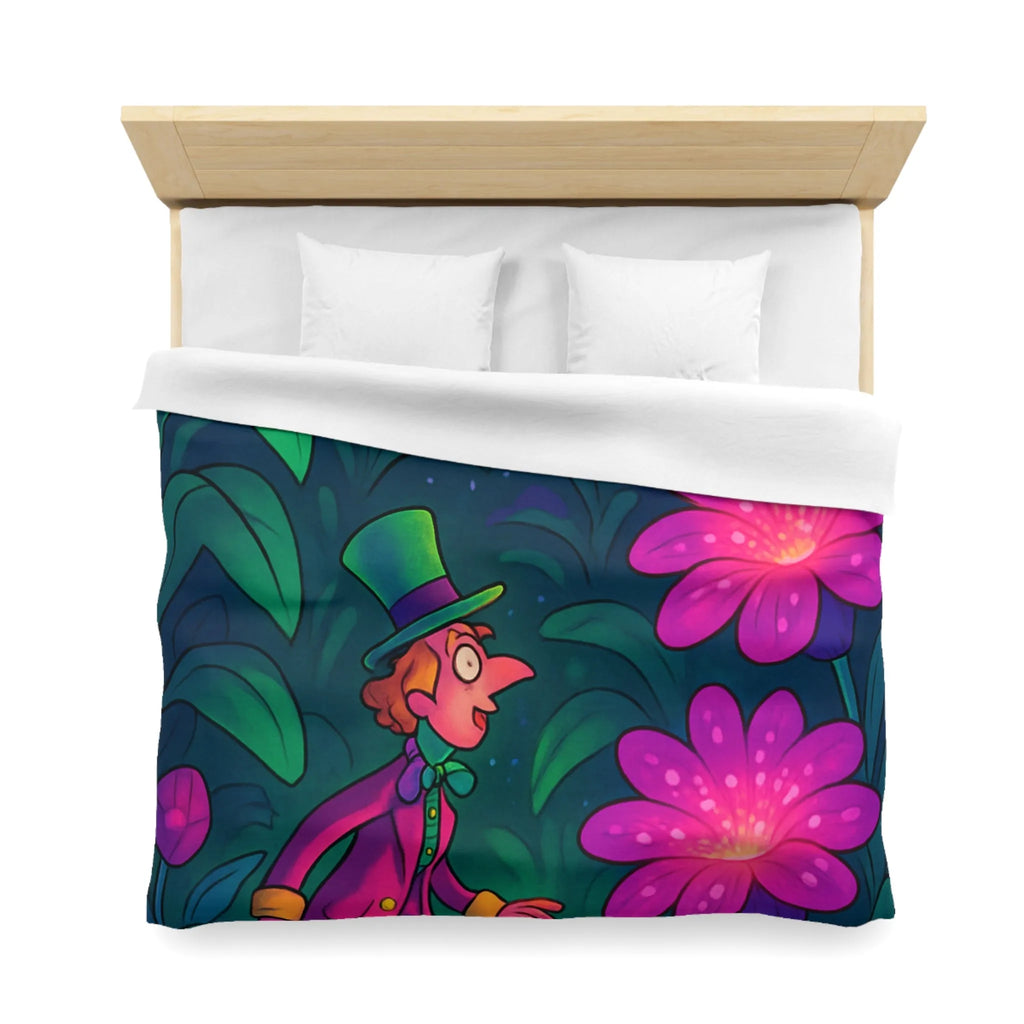 Enchantement féerique : Housse de couette avec paysage nocturne et personnage mystérieux