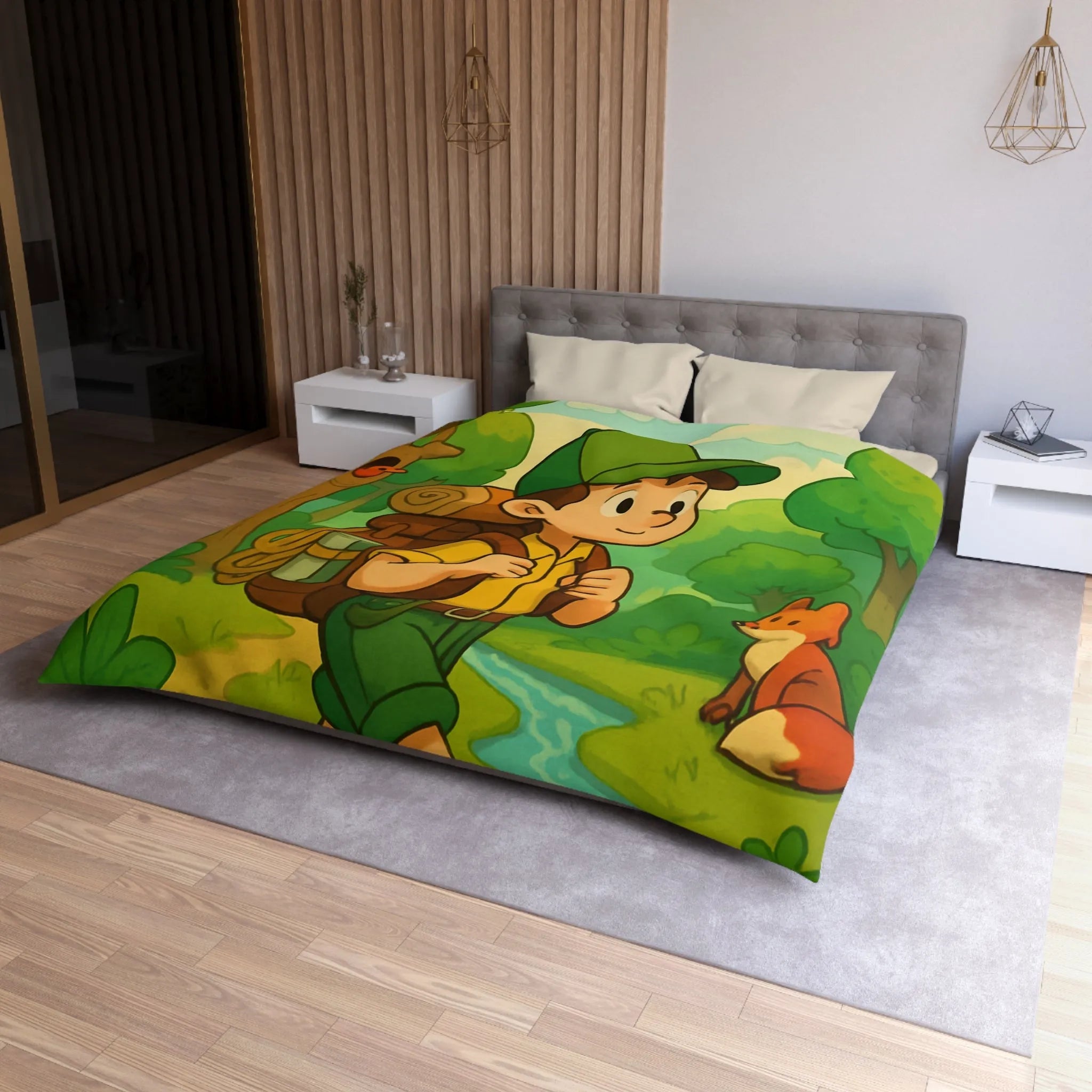 Housse de Couette Enfant Forêt Aventure Animaux Ciel Rêveur Exploration Nature