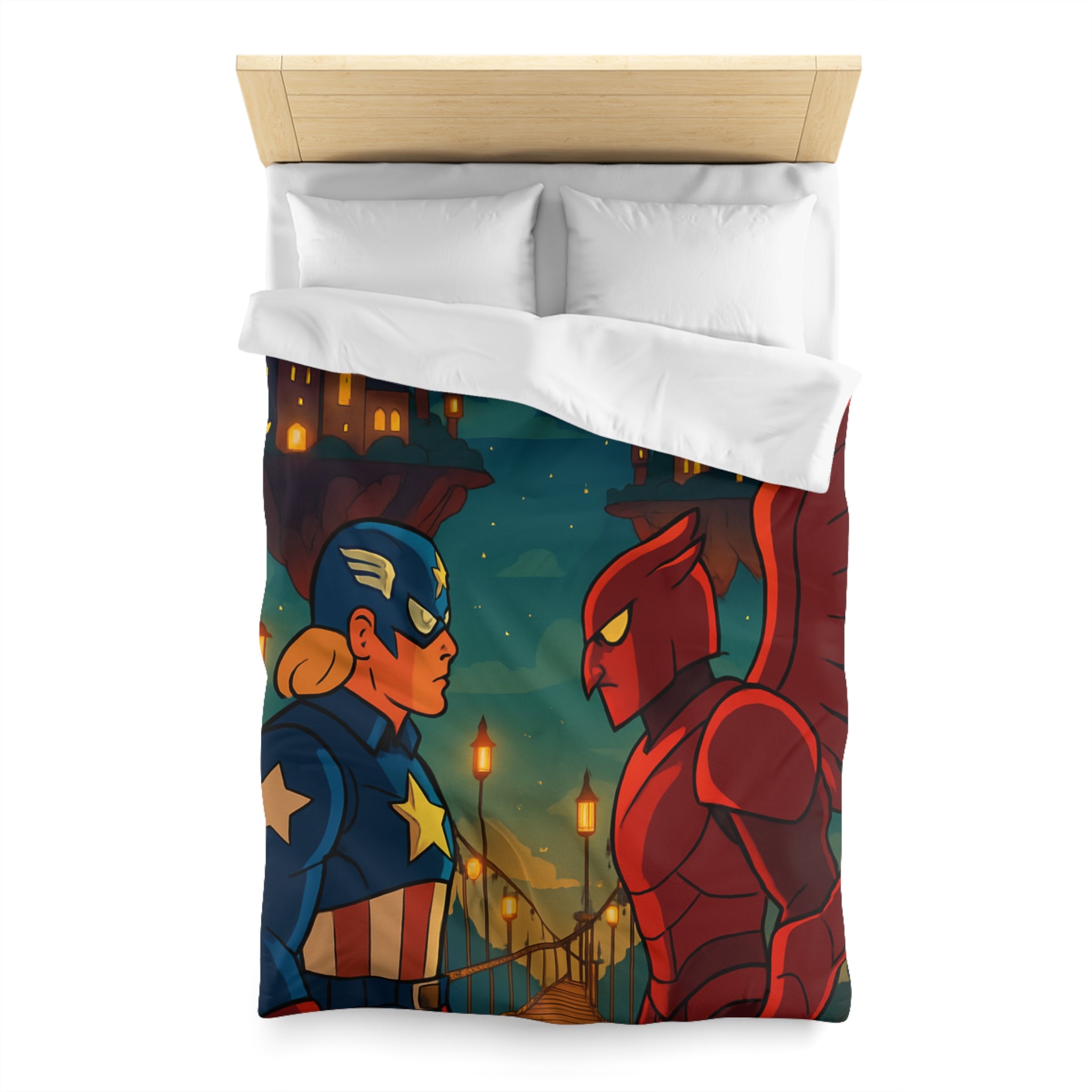 Housse de Couette Microfibre Design Artistique Moderne Décoration Chambre Confort Premium