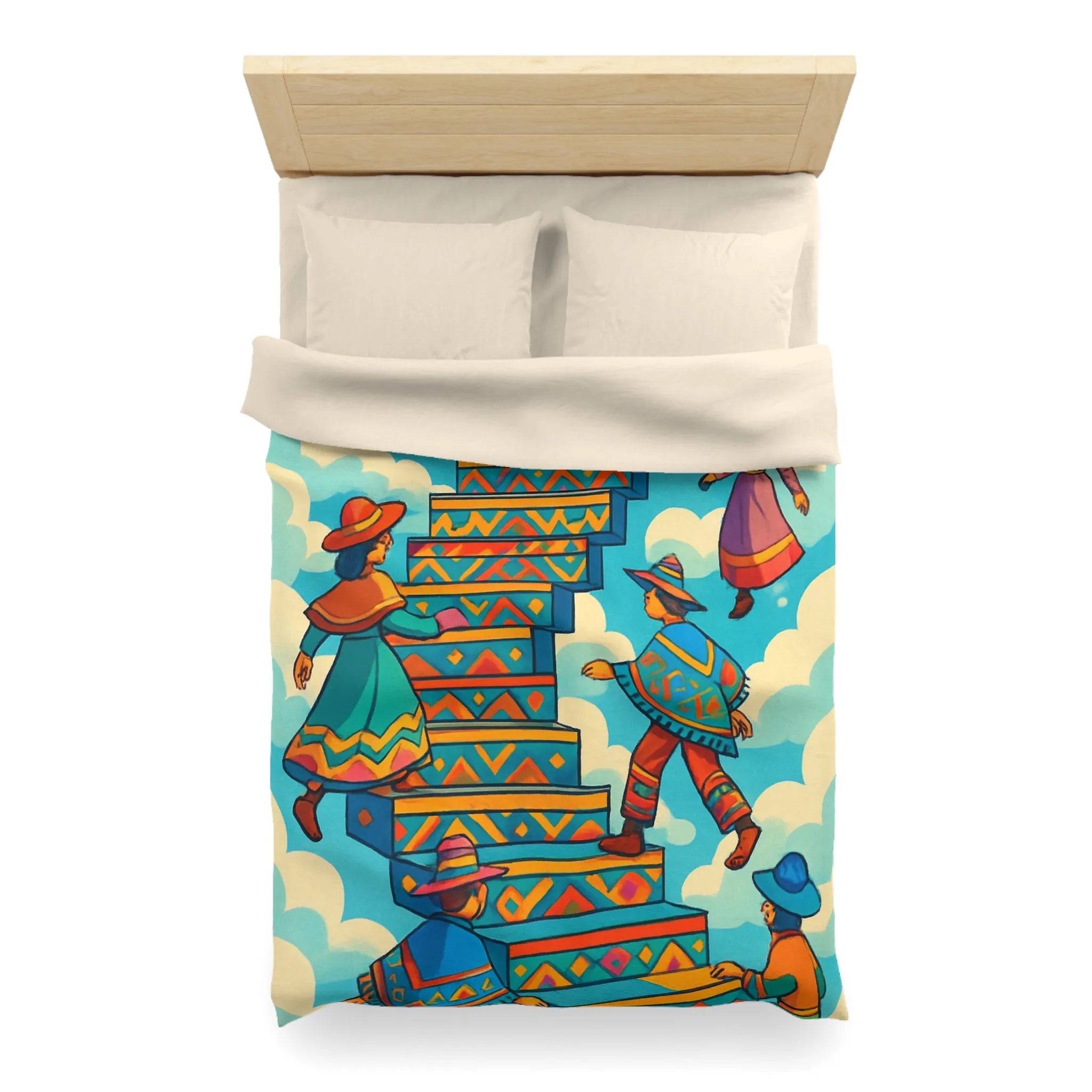 Housse de Couette Microfibre Art Graphique Contemporain Style Décoratif Chambre Tendance