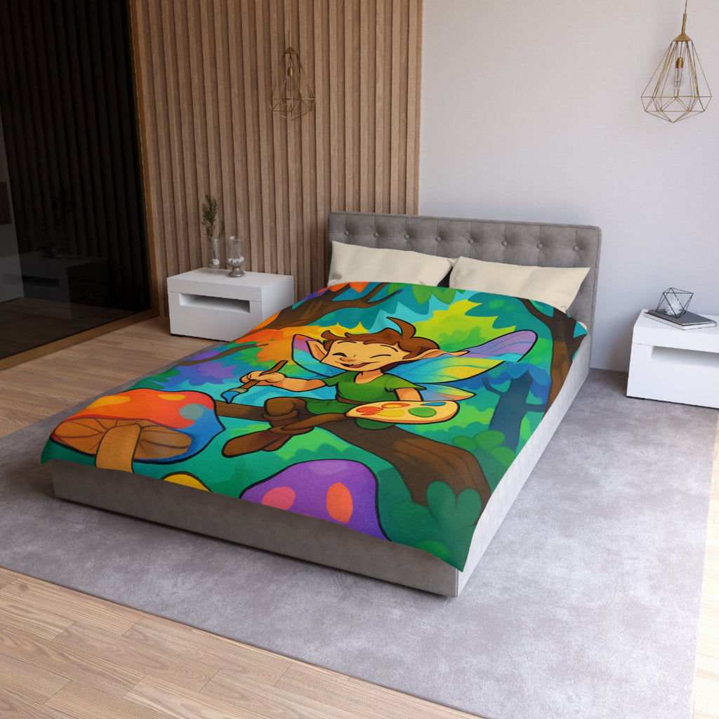 Housse de Couette Microfibre Illustration Unique Design Moderne Décoration Intérieure Raffinée