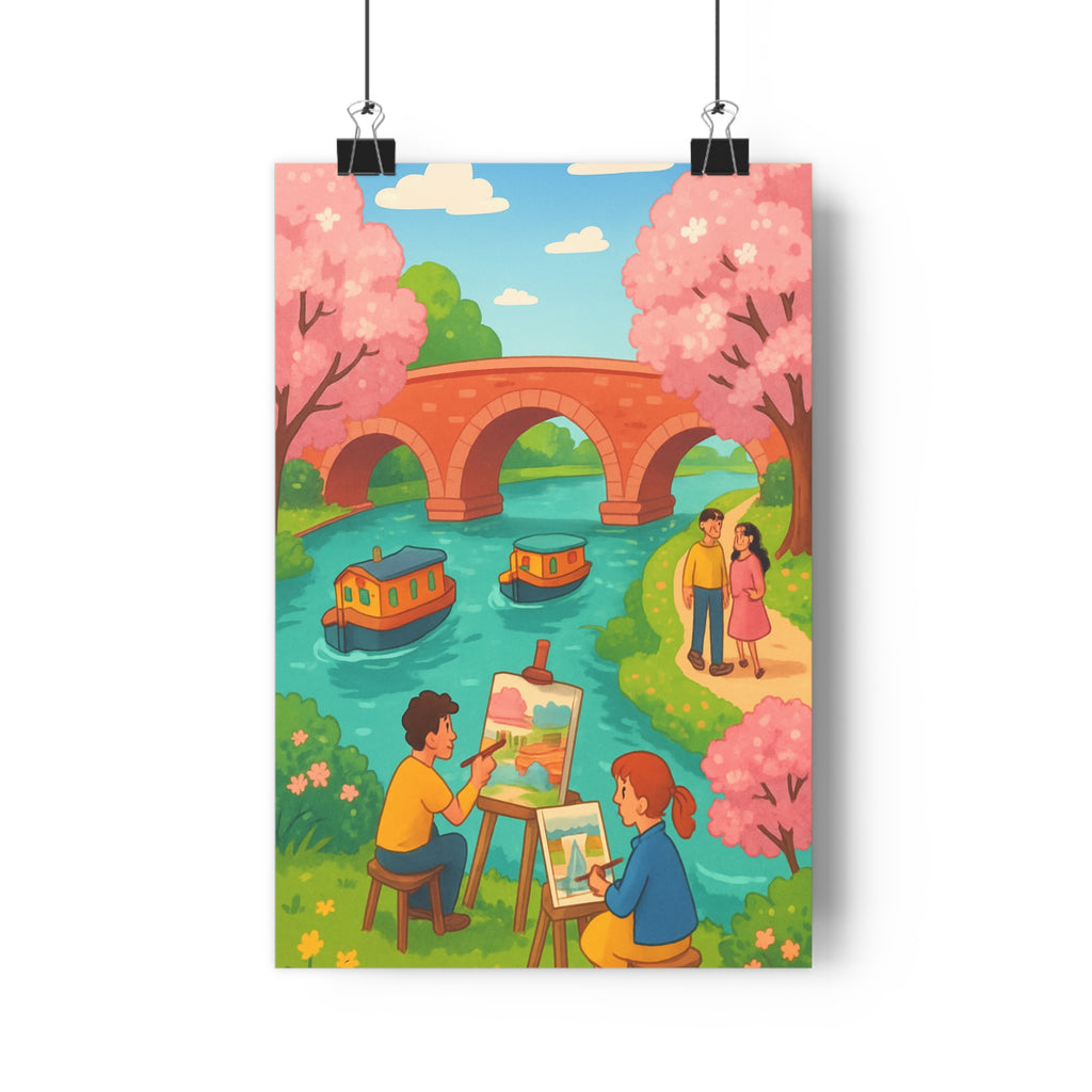 Poster décoratif cartoon rouge vert joyeux salon chambre bureau artistique vibrant expressif charmant pittoresque