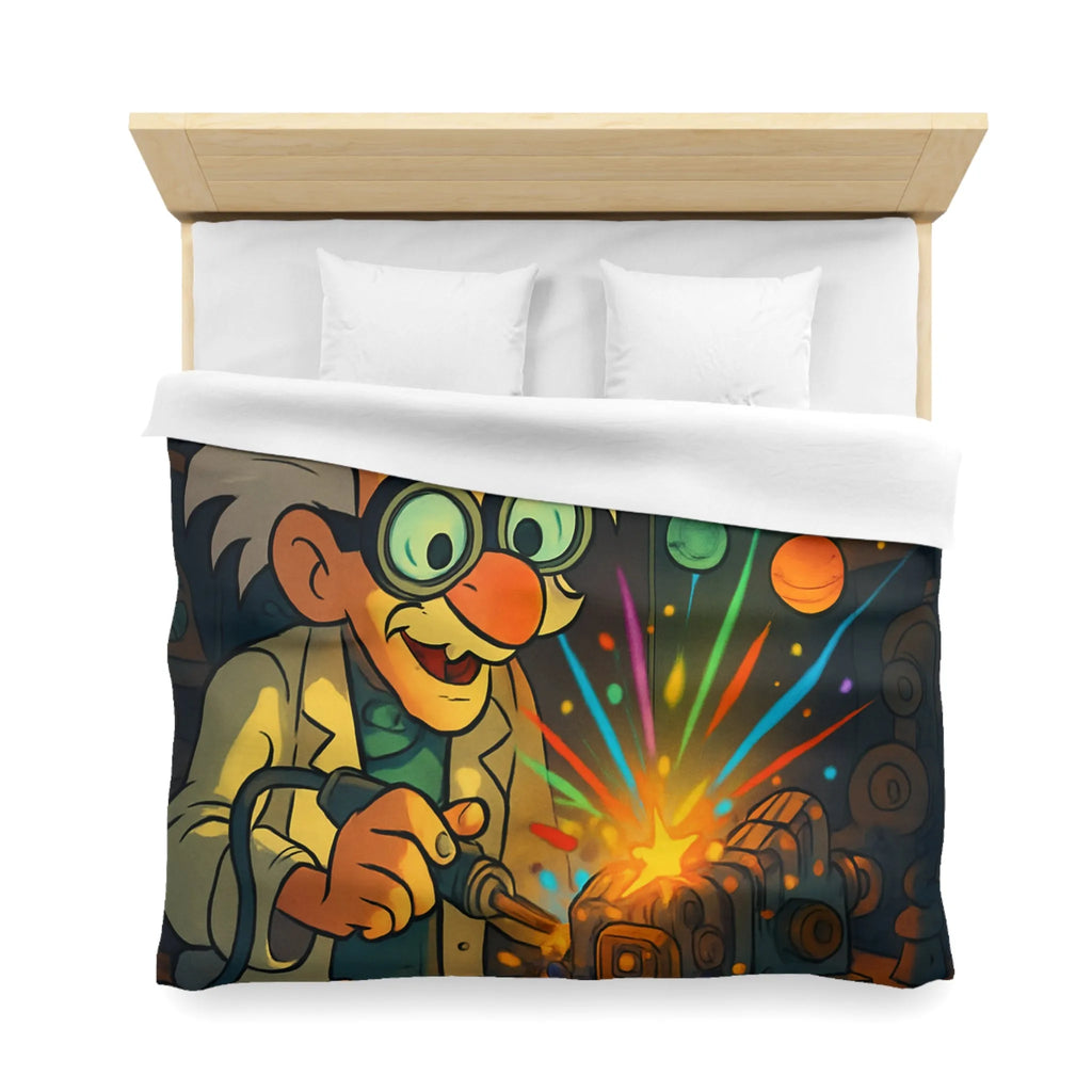 Housse de Couette Cosmos Inventeur Fantastique avec Planètes et Robot Mignon